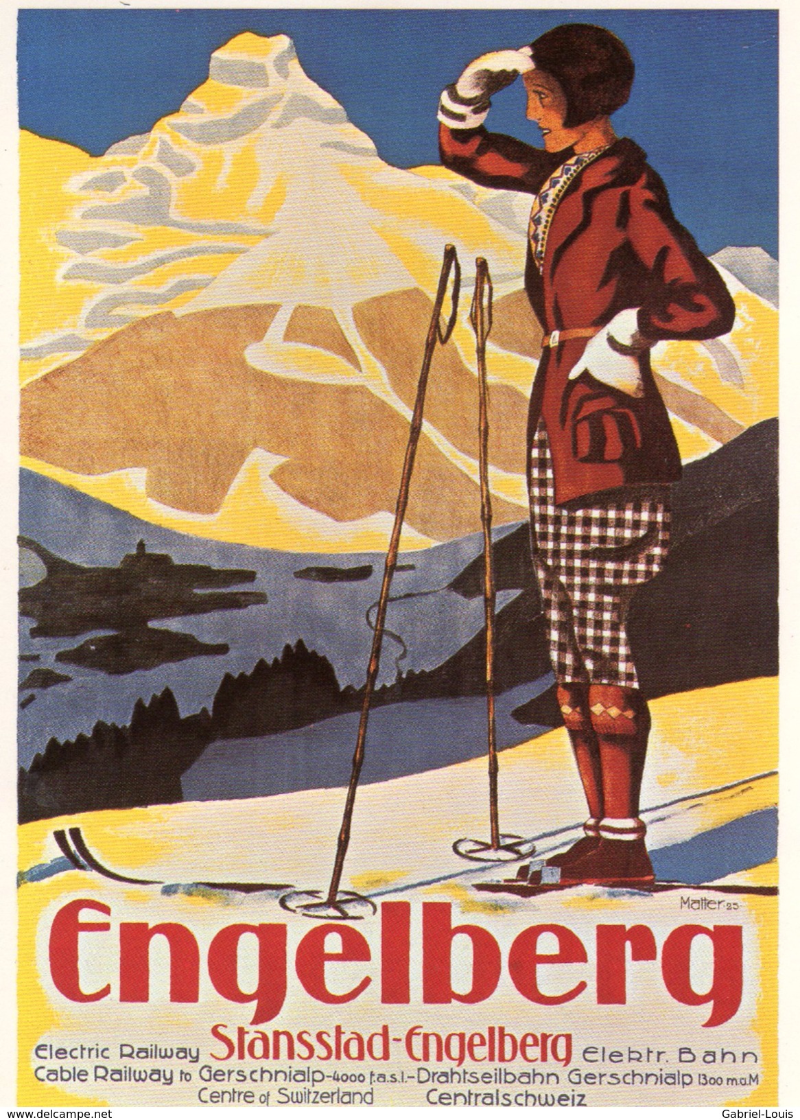 REPRODUCTION Plaka Für Stansstad Engelberg Bahn, 1925 - Engelberg