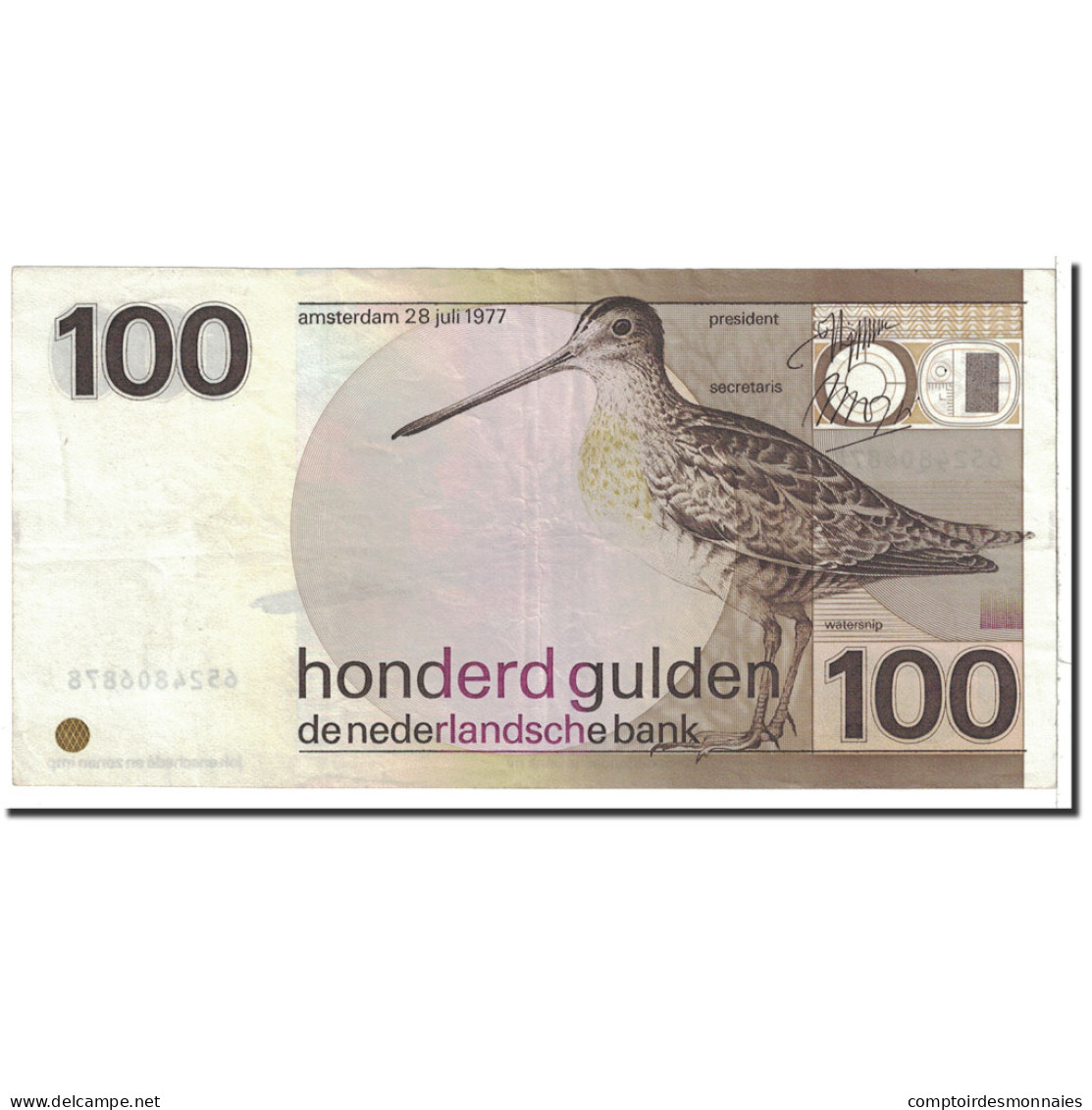Billet, Pays-Bas, 100 Gulden, 1977, 1977-07-28, KM:97a, SUP - 100 Florín Holandés (gulden)