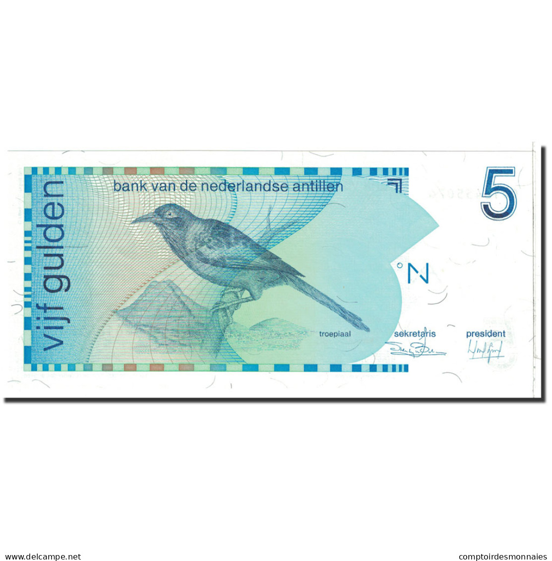 Billet, Netherlands Antilles, 5 Gulden, 1986, 1986-03-31, KM:22a, NEUF - Antillas Neerlandesas (...-1986)