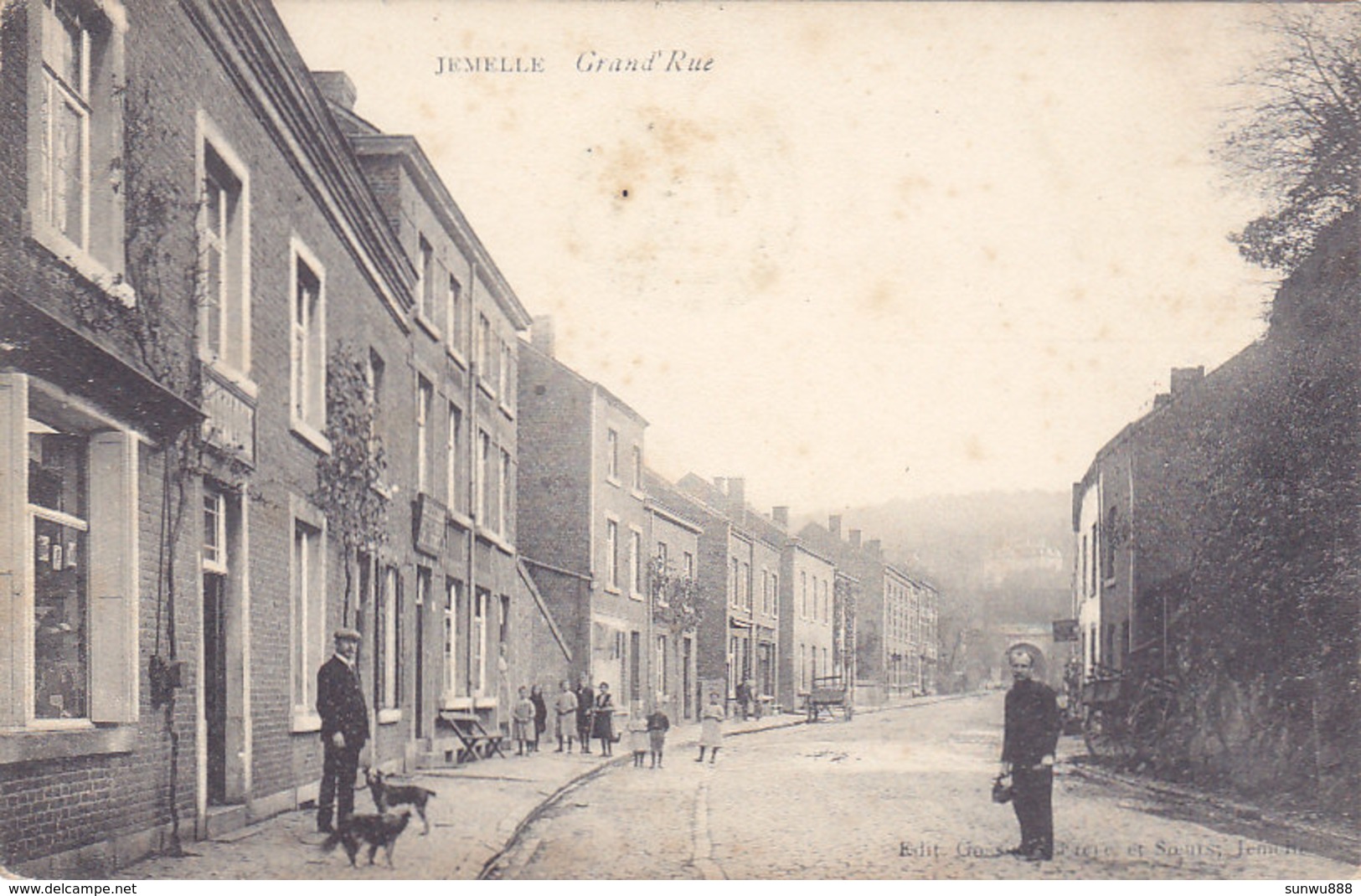 Jemelle - Grand'Rue (animée, Chiens, Phototypie Marco Marcovici 1907) - Rochefort