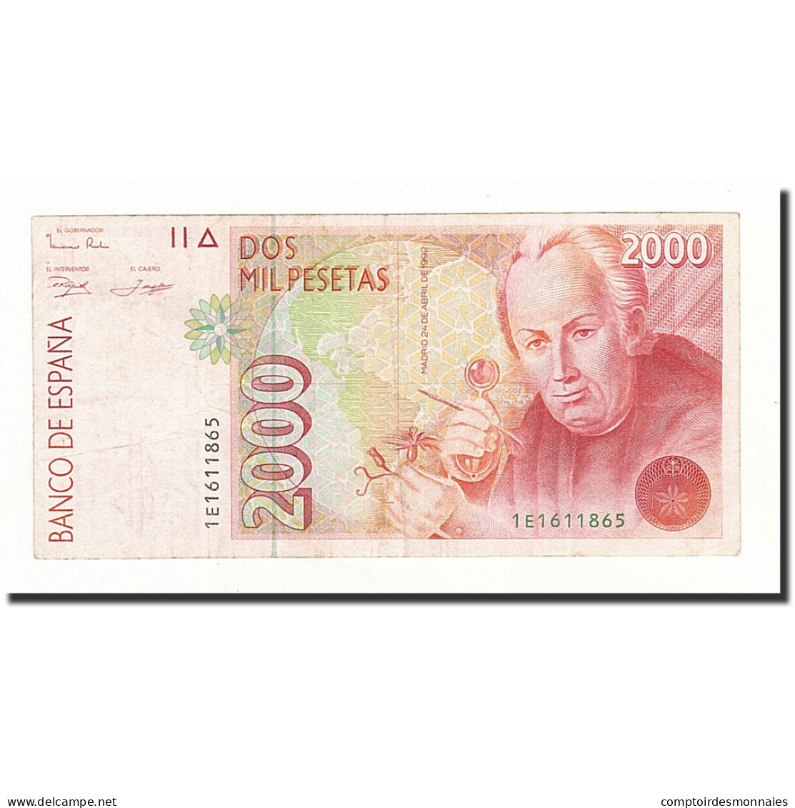 Billet, Espagne, 2000 Pesetas, 1992, 1992-04-24, KM:164, TTB - [ 4] 1975-… : Juan Carlos I