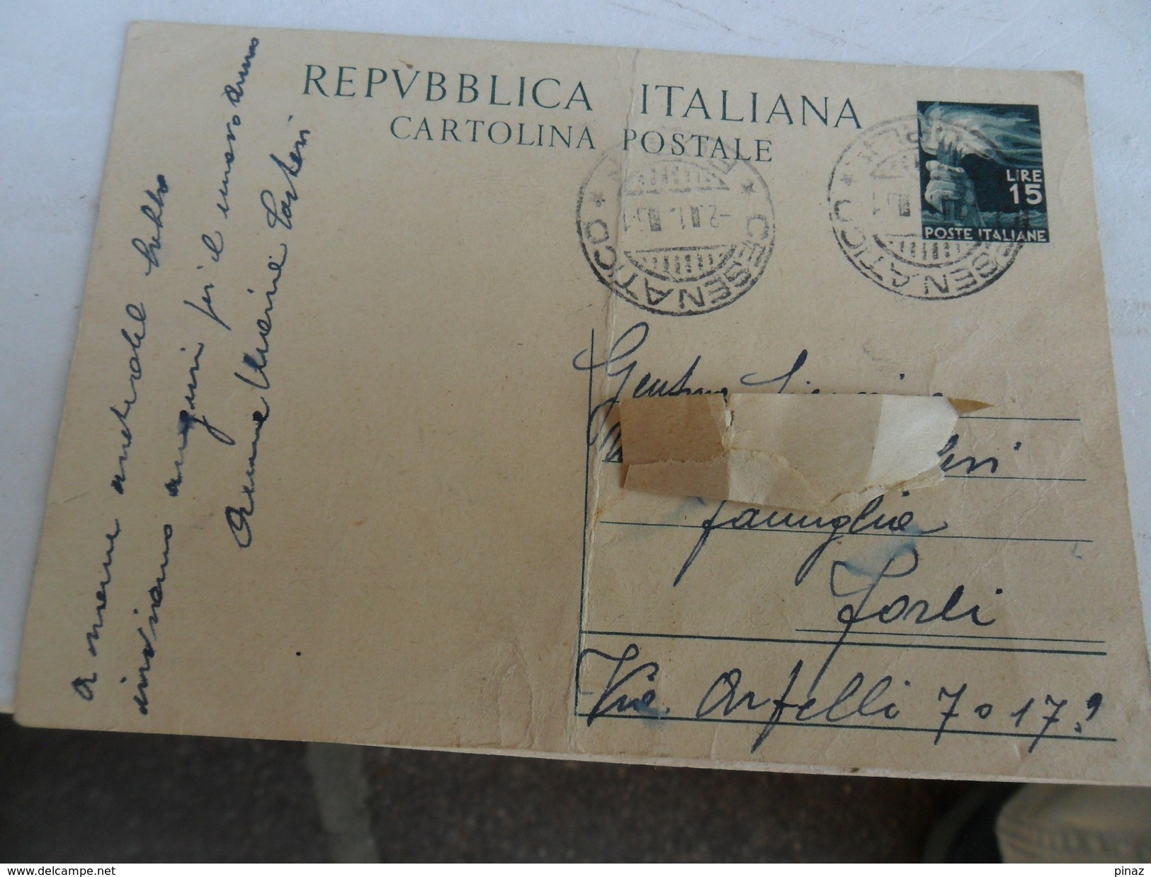 ITALIA  REP   CARTOLINA POSTALE  1950 DEMOCRATICA L.15 - 2001-10: Storia Postale