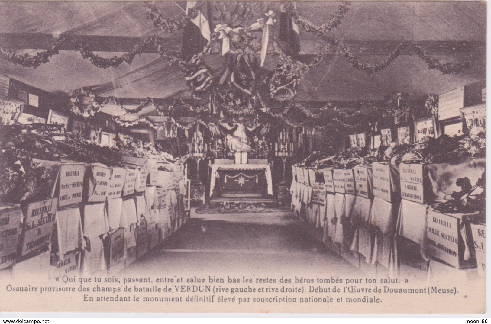 55 - VERDUN -  OSSUAIRE PROVISOIRE DES CHAMPS DE BATAILLE  EN ATTENDANT LE MONUMENT DOUAUMONT - Verdun