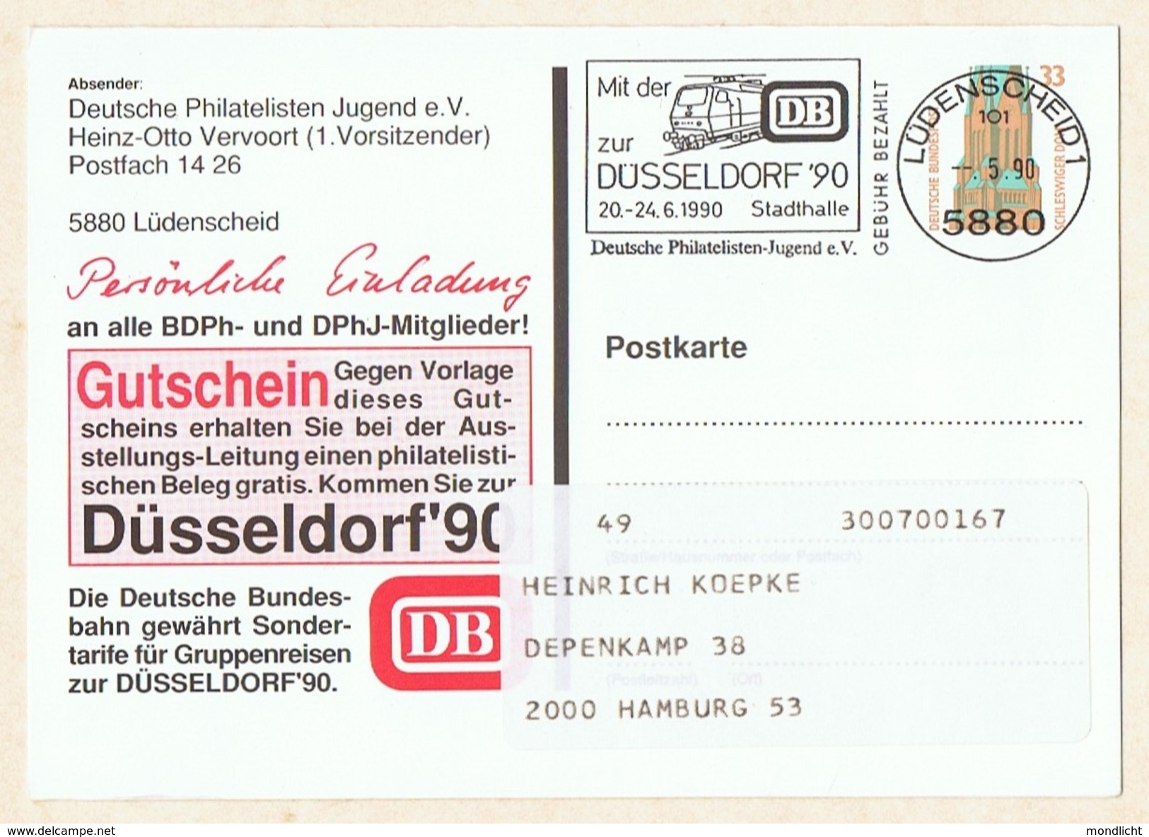 Privat-Ganzsache Mit Antwortkarte, 1990. - Privé Postkaarten - Gebruikt