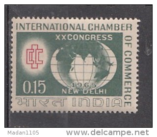 INDIA, 1965, International Chamber Of Commerce Congress, New Delhi, Globe And ICC Emblem,   MNH, (**) - Unused Stamps