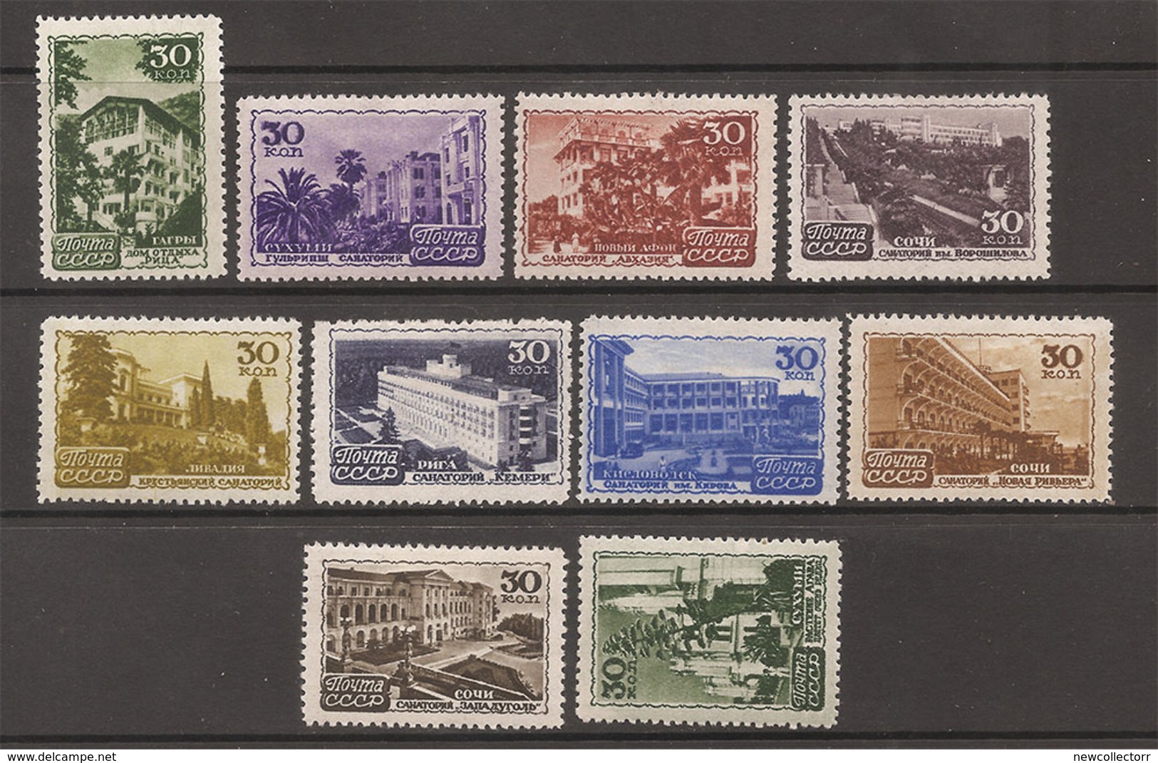 USSR. 1947. Resorts, SK 1101-1110 - Unused Stamps