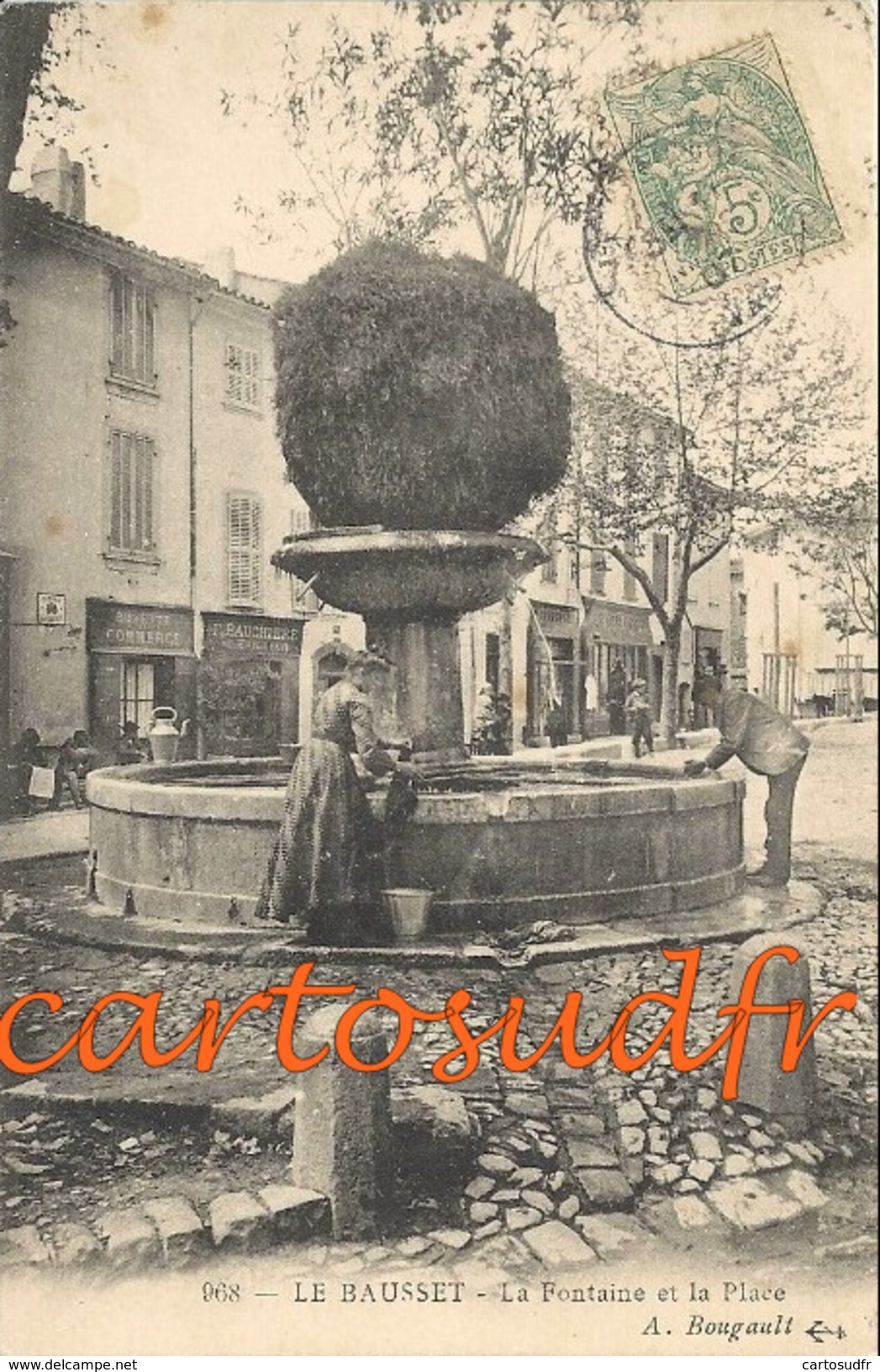 83 LE BEAUSSET LA FONTAINE ET LA PLACE BUVETTE BLANCHISSERIE TBE - Le Beausset