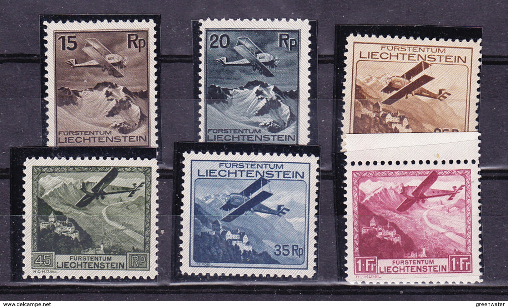 Liechtenstein 1930 Airmail 6v ** Mnh (35831) - Poste Aérienne