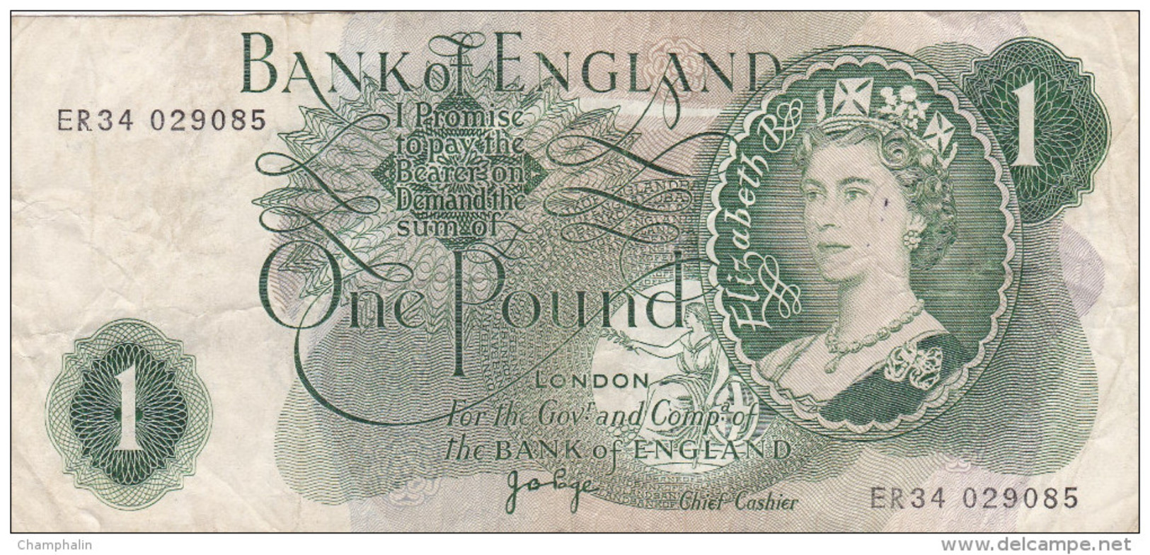 Royaume-Uni - Billet De 1 Pound - Elizabeth II - 1 Pound