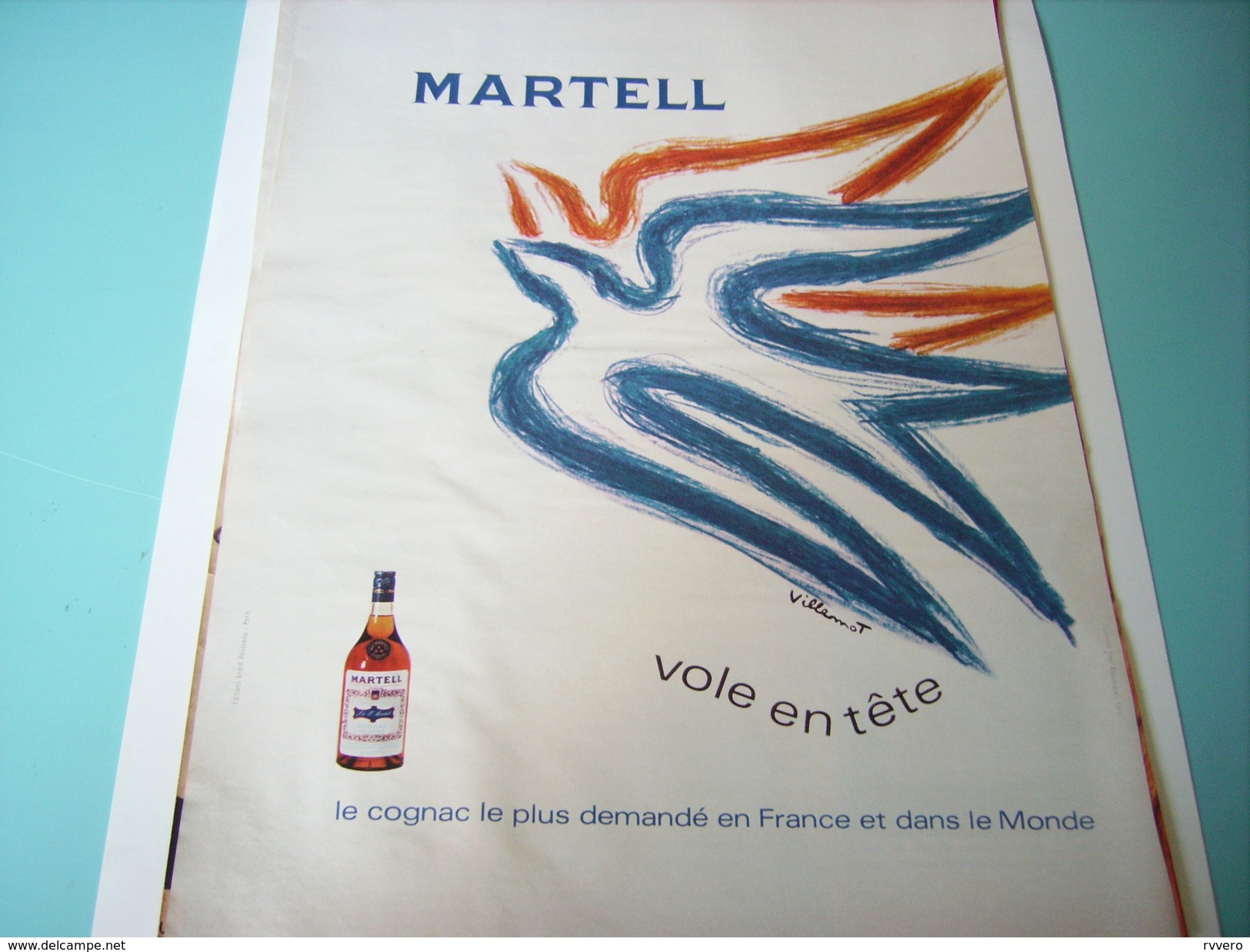 ANCIENNE PUBLICITE COGNAC MARTEL 1968 - Alcools