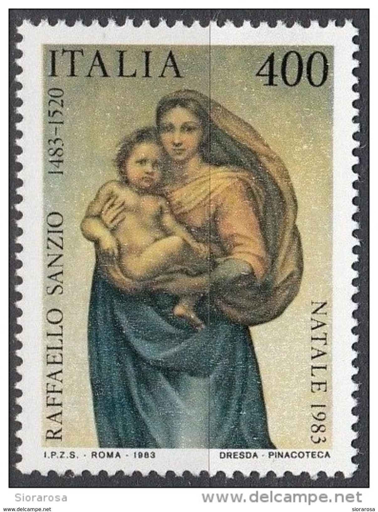 1766 Italia 1983 Madonna Sistina Quadro Dipinto Da Raffaello Nuovo MNH Painting Tableau - Madonne