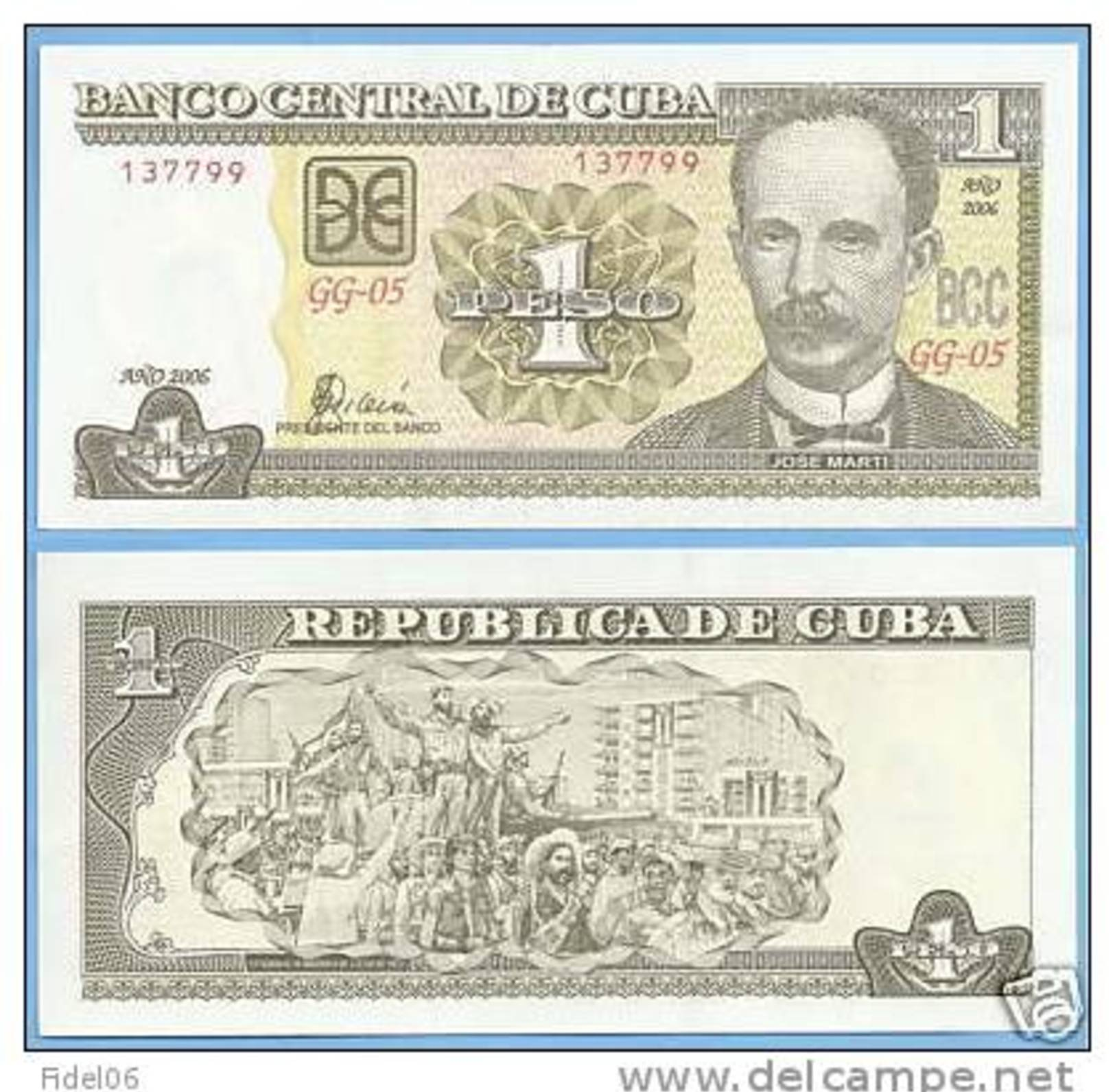 CUBA/KUBA 2006 BANCONOTA 1 PESO FIOR DI STAMPA - Cuba