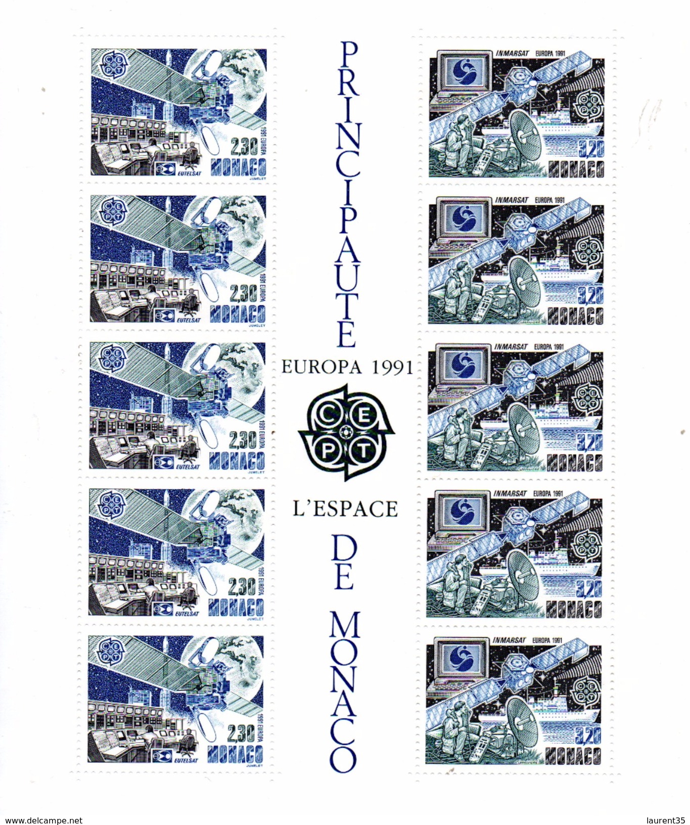 Monaco. Bloc No 52europa.l'espace.1991.n** - Blocks & Sheetlets