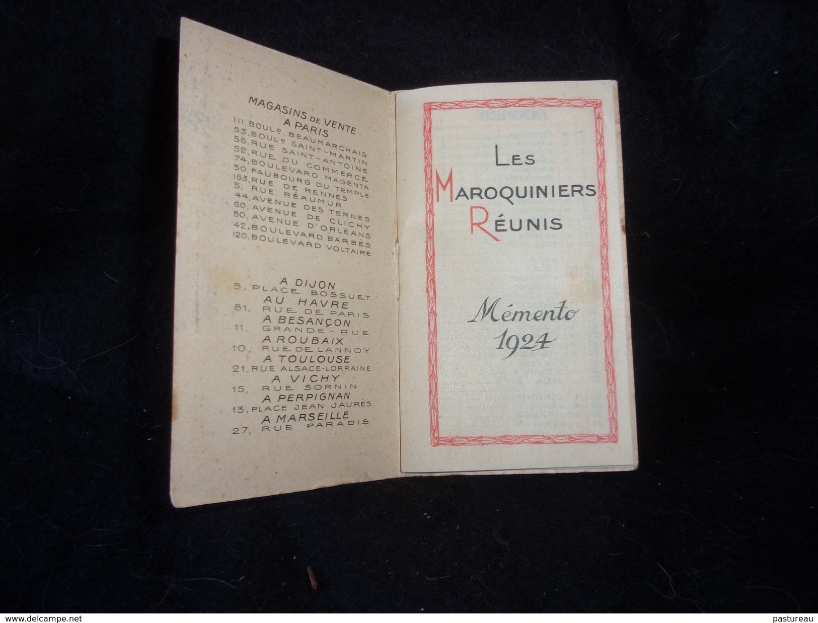 Calendrier , Carnet D' Adresses , De Notes 1924.Les Maroquiniers Réunis  6 X 10,5  Voir 6 Scans. - Autres & Non Classés