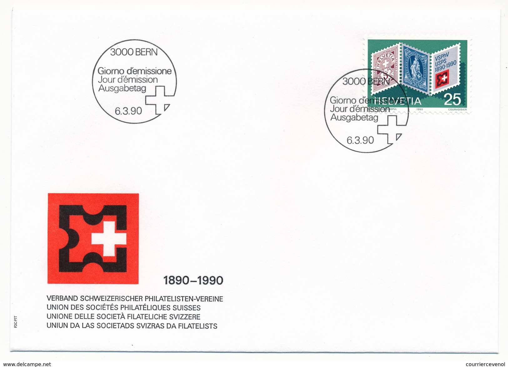 SUISSE - 5 Enveloppes FDC - Timbres Spéciaux : Union Philatélique, Trains, Communes De Montagne, Hockey S/glace - FDC