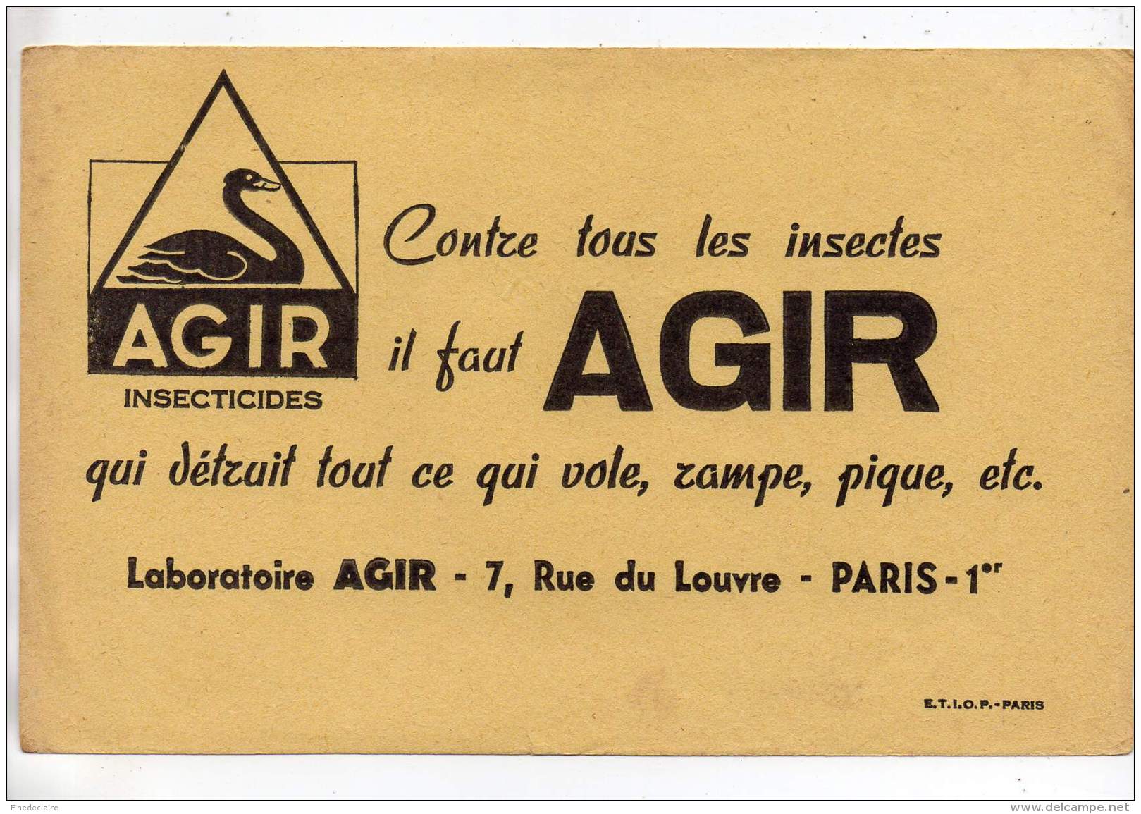 Buvard - Agir, Insecticides - Paris - A