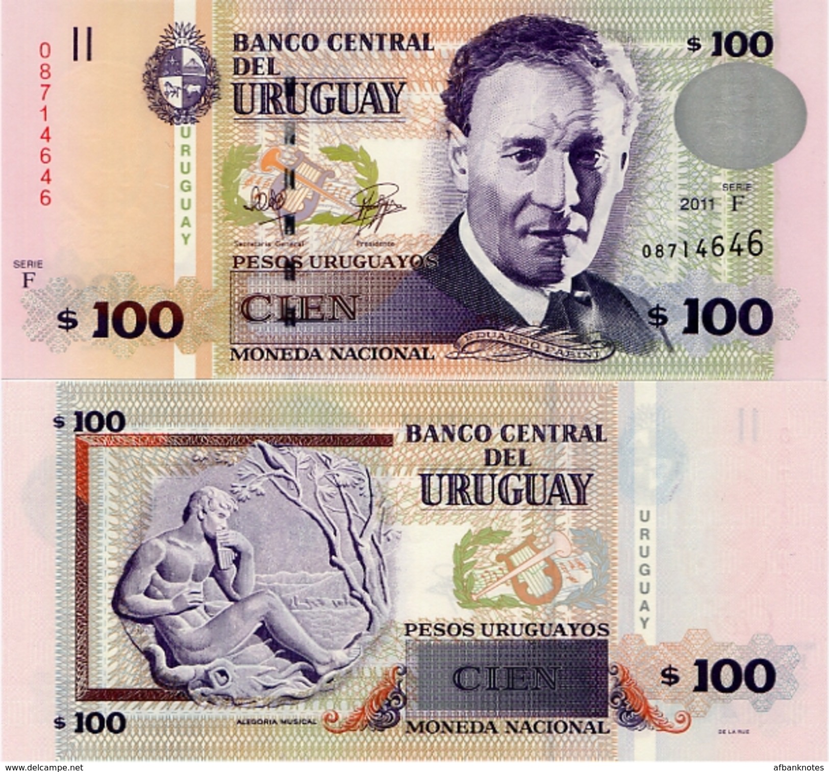URUGUAY      100 Pesos Urug.    P-88b       2011       UNC - Uruguay