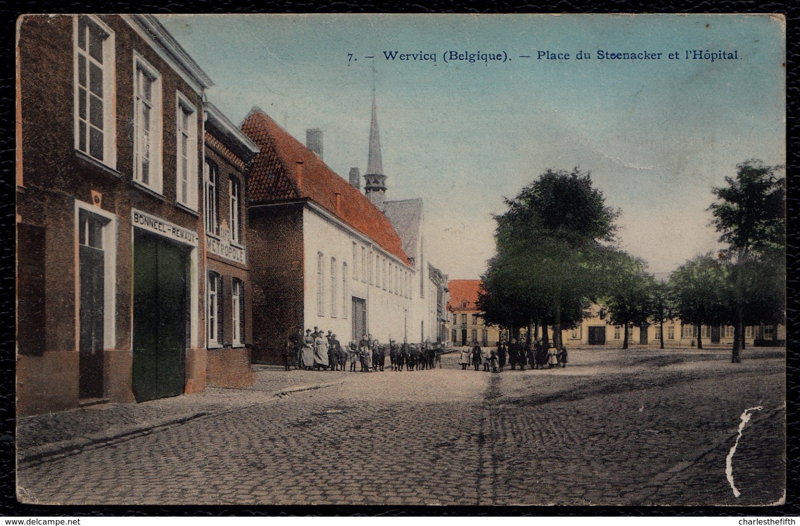 WERVICQ - WERVIK --- PLACE DU STEENACKER ET HOPITAL - In KLEUR !! - Wervik