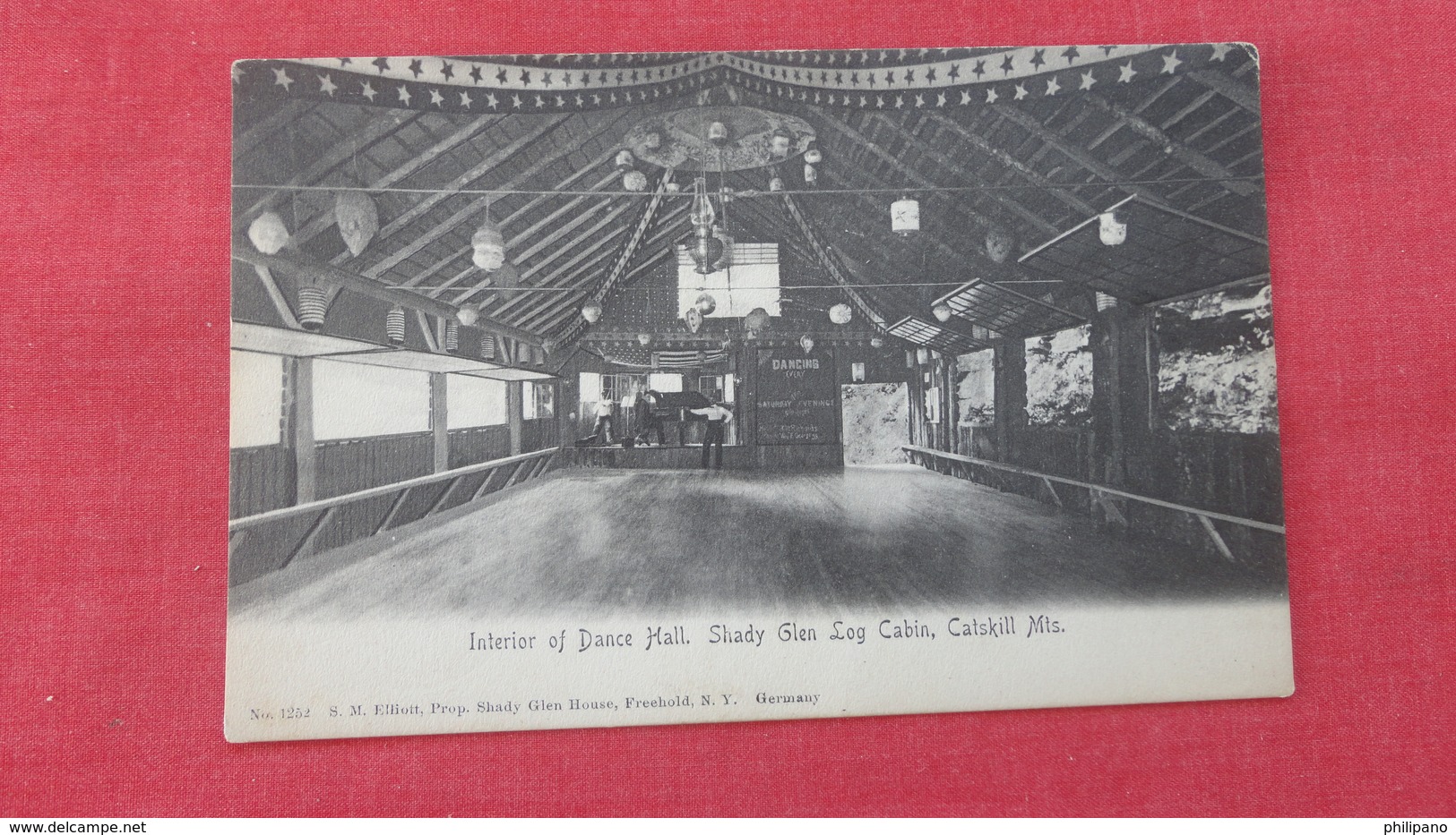 Interior Of Dance Hall Shady Glen Log Cabin - New York > Catskills     .  -ref  2591 - Catskills