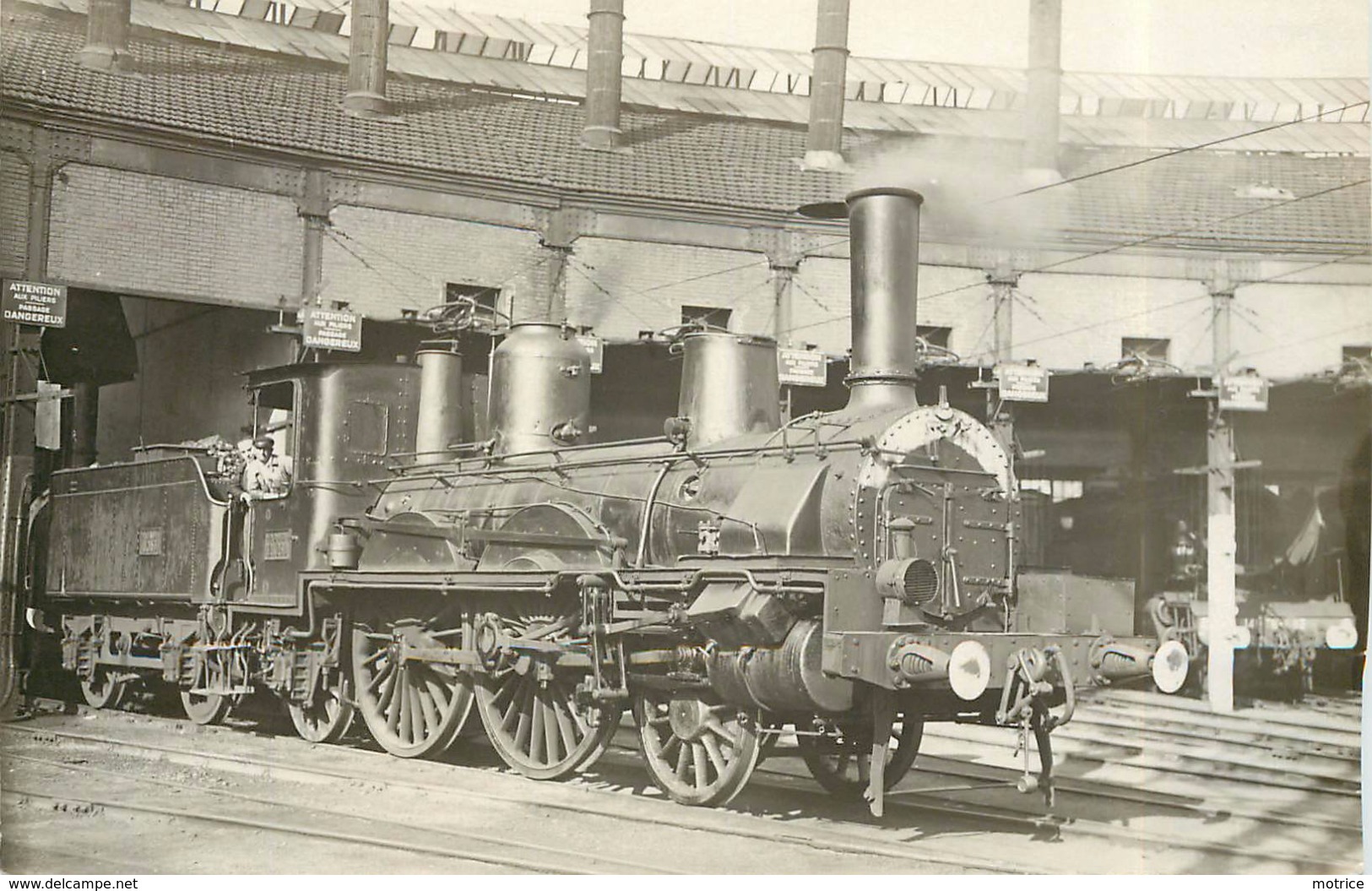 LOCOMOTIVE N°12-268 Réseau PO (photo Format Carte Ancienne Jean Bornet). - Trains