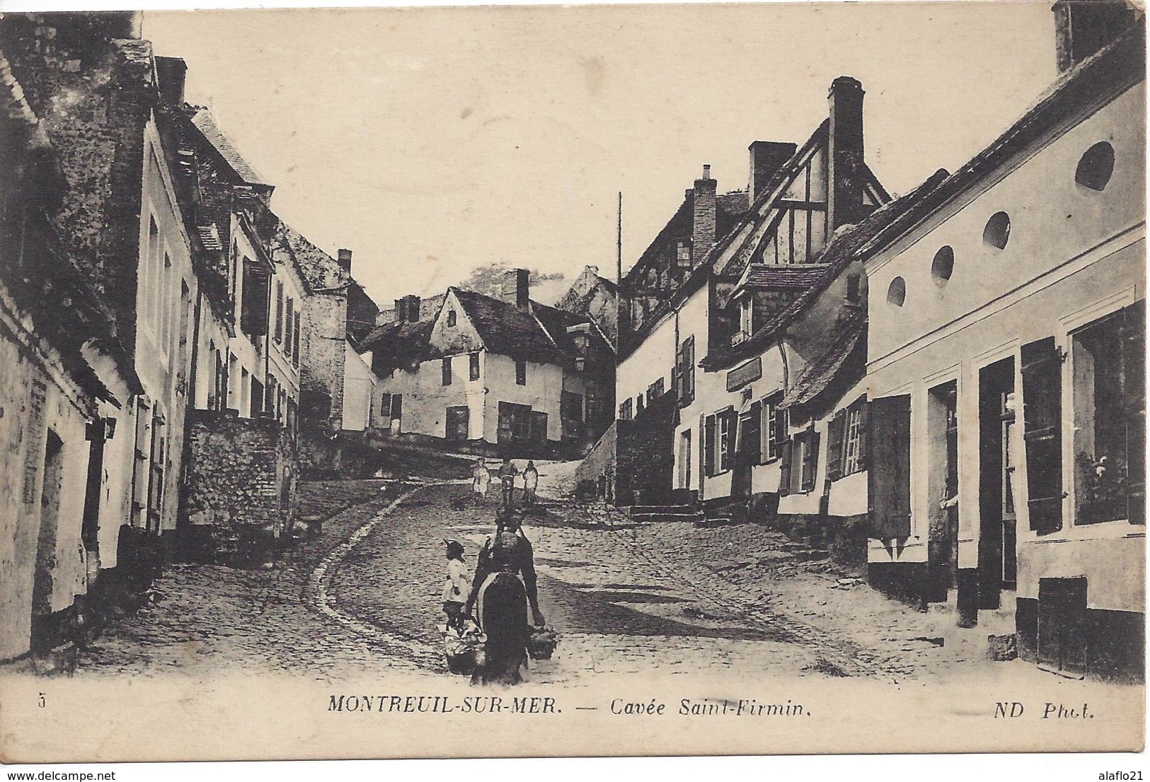 CPA 62 - MONTREUIL Sur MER - Cavée St-Firmin - Oblitération Convoyeur Etaples à St-Pol (2 Scans) - Autres & Non Classés