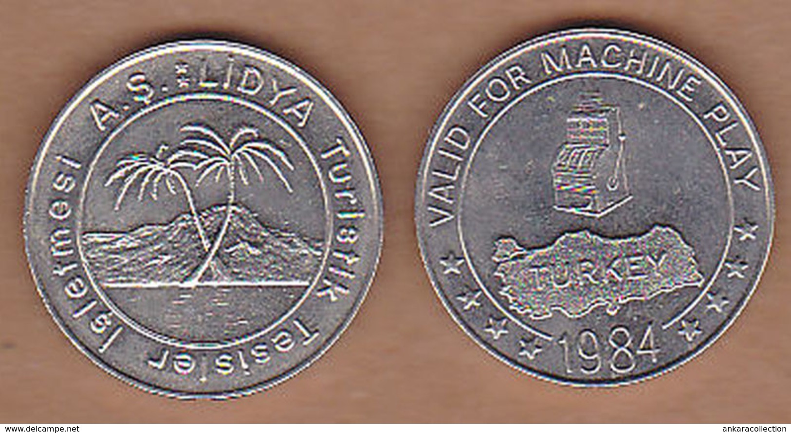 AC - LIDYA HOTEL GAME - AMUSEMENT TOKEN - JETON #2 FROM TURKEY - Pièces écrasées (Elongated Coins)