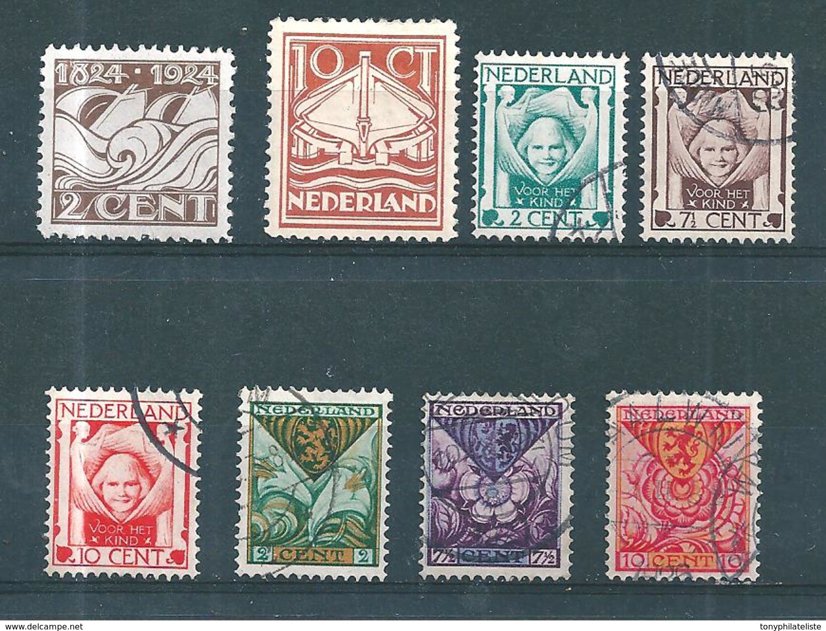 Pays Bas Timbres De 1924/25  N°157 A 164   2 Neufs * Et 6   Oblitérés - Oblitérés