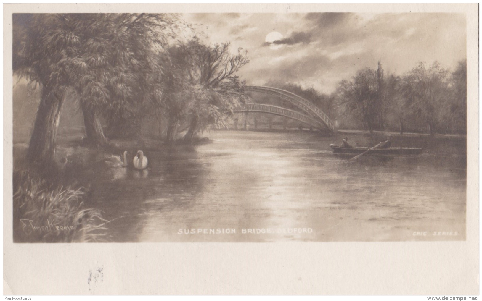 AM73 Elmer Keene Postcard - Suspension Bridge, Bedford - Bedford