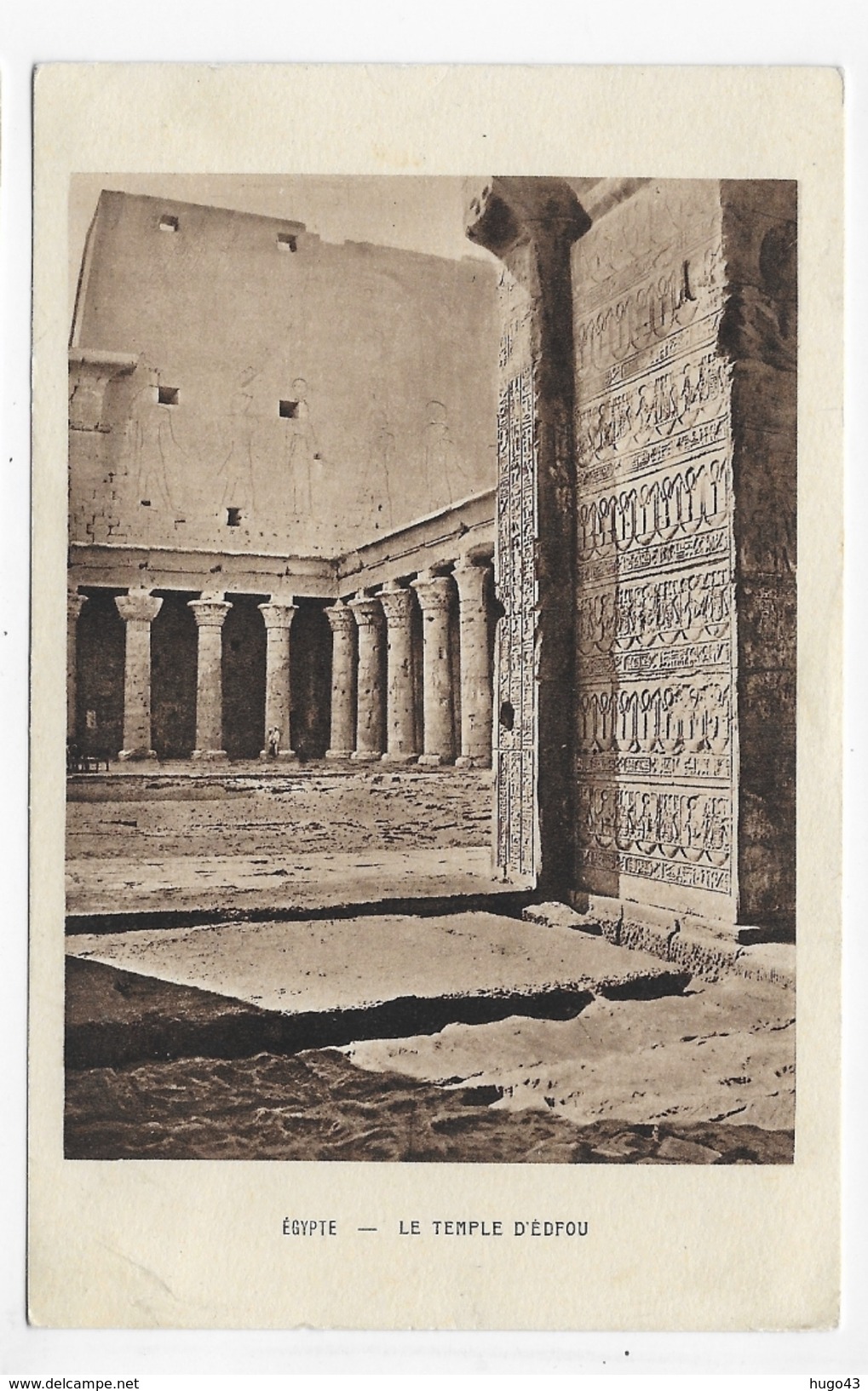 (RECTO / VERSO) EGYPTE - LE TEMPLE D' EDFOU - TRACES DE PAPIER AU VERSO - CPA NON VOYAGEE - Edfou