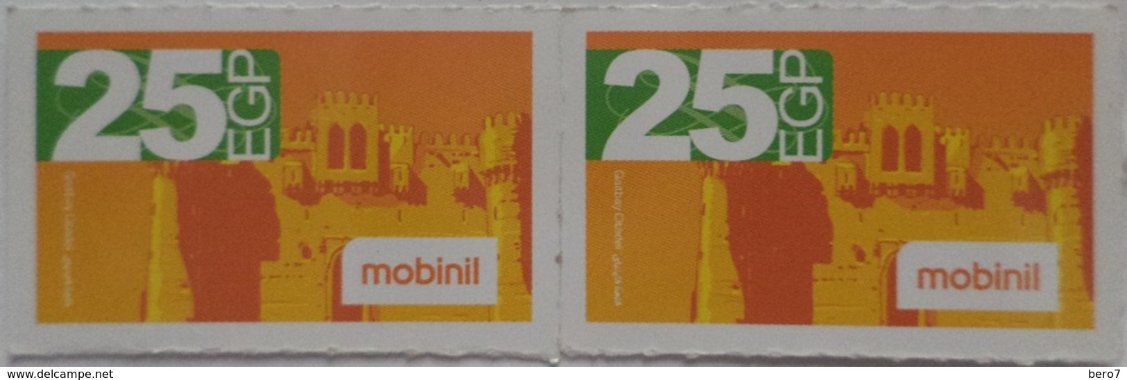 Block Of 2  (Mobinil Small Size Phone Cards) (Egypt) (Egypte) (Egitto) (Ägypten) (Egipto) (Egypten) - Egypt