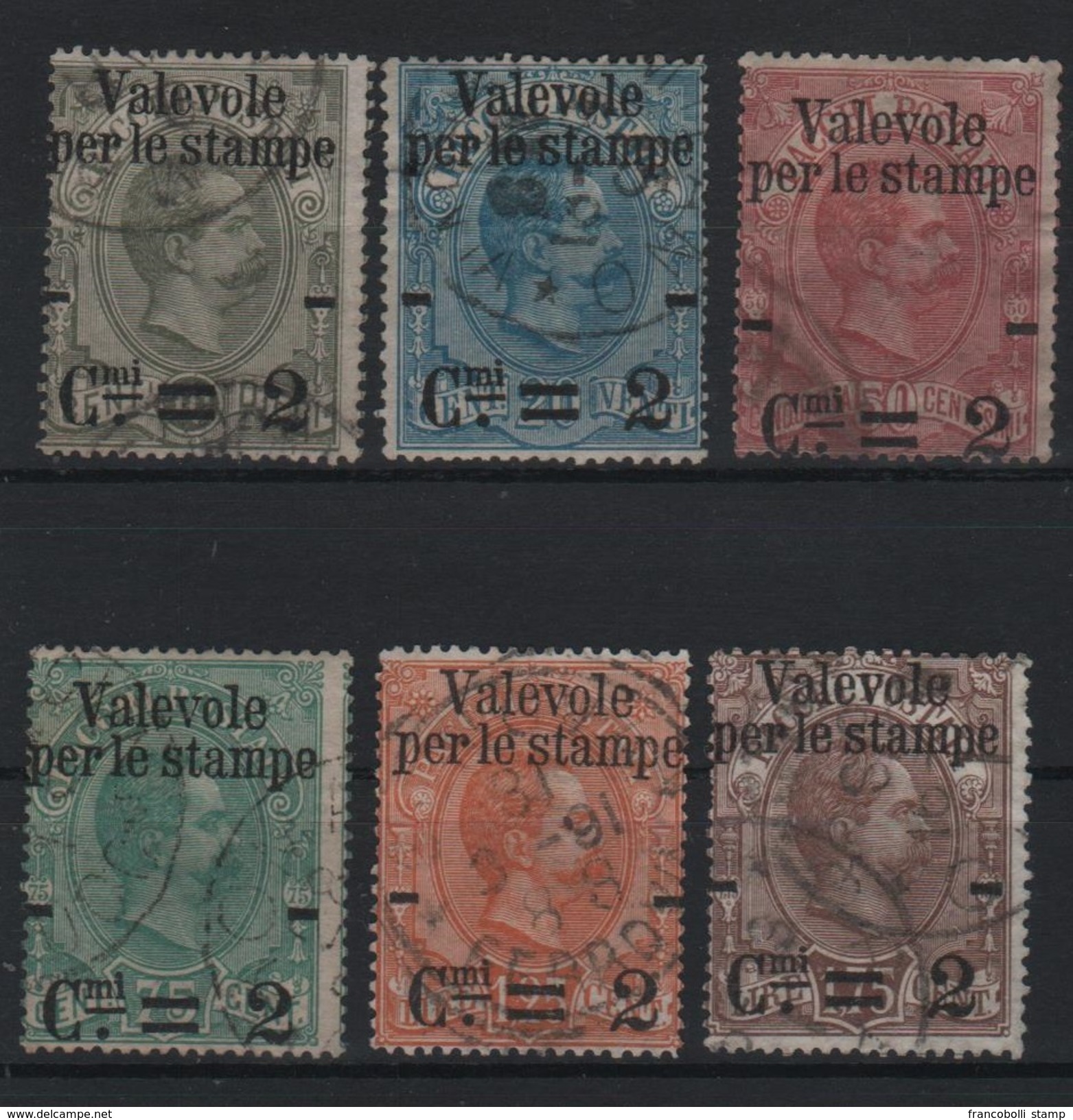 1890 Valevole Per Le Stampe Serie Cpl - Usati