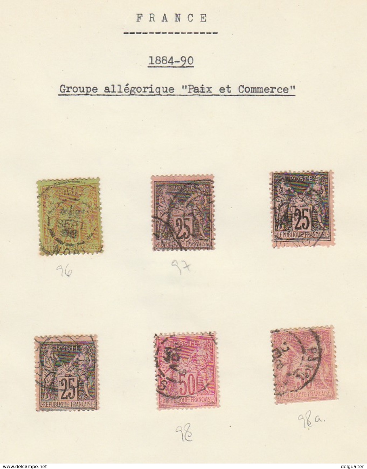 Lot Of 6 Stamps * France - 1876-1898 Sage (Type II)