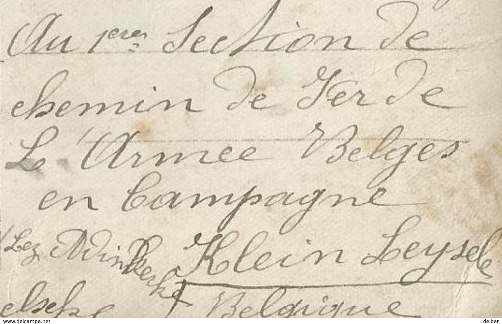 _6Rm-731:10ct.Klein Leysele Lez Adinkerke:GARE D'OISSEL SEINE M...> Section De Chemin Fer De L'Armée Belges En Campagne - Unbesetzte Zone