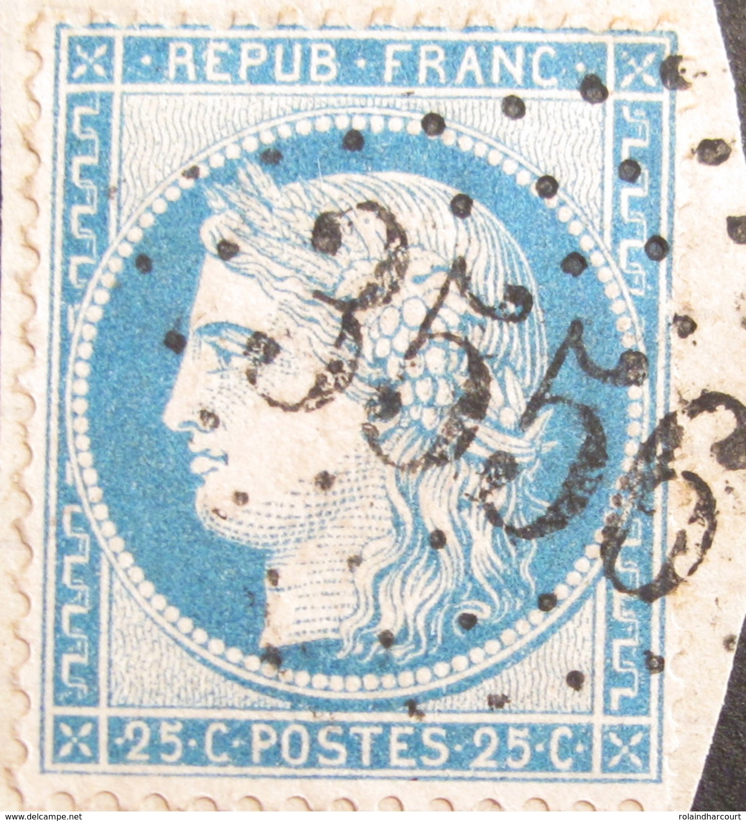 LOT R1631/828 - CERES N°60C (sur Support) - GC 3556 SAINT-COLOMBE-SUR-L'HERS (Aude) INDICE 9 - 1871-1875 Cérès