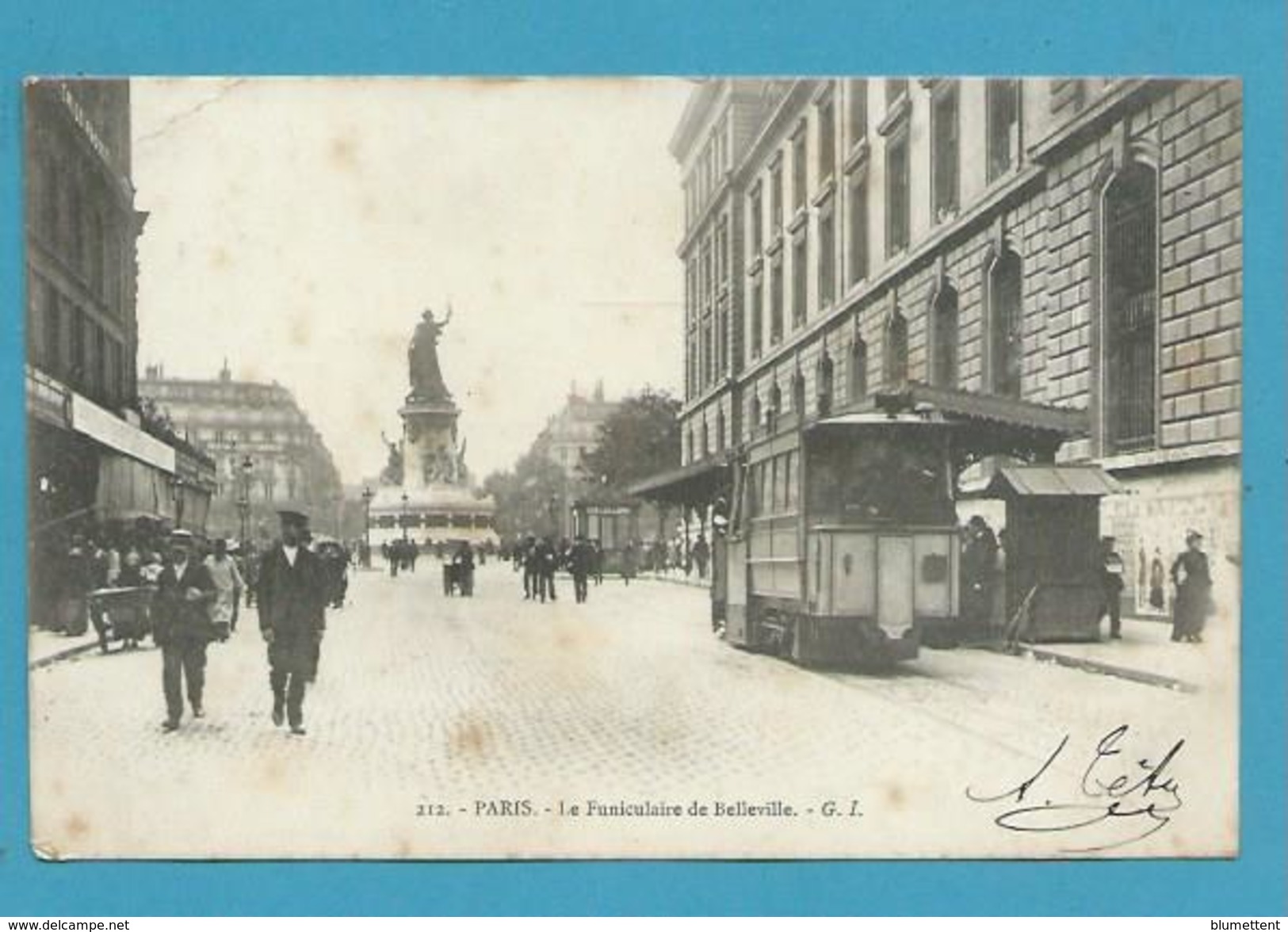 CPA 212 - Le Funiculaire De Belleville PARIS - Transport Urbain En Surface