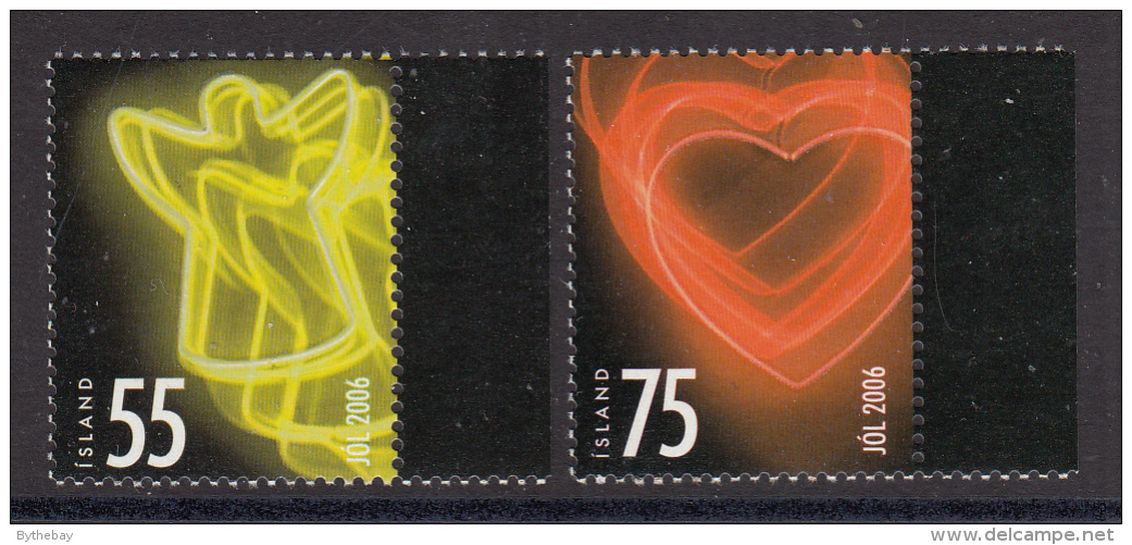 Iceland MNH 2006 Scott #1091-#1092 Set Of 2 Angel, Heart - Christmas - Nuevos