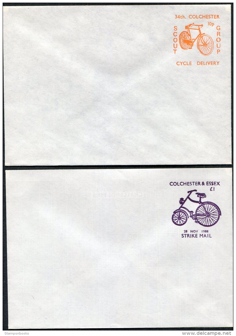 GB Colchester Local Post Covers X 5. Scouts Cycle Mail / Strike Mail - Ortsausgaben