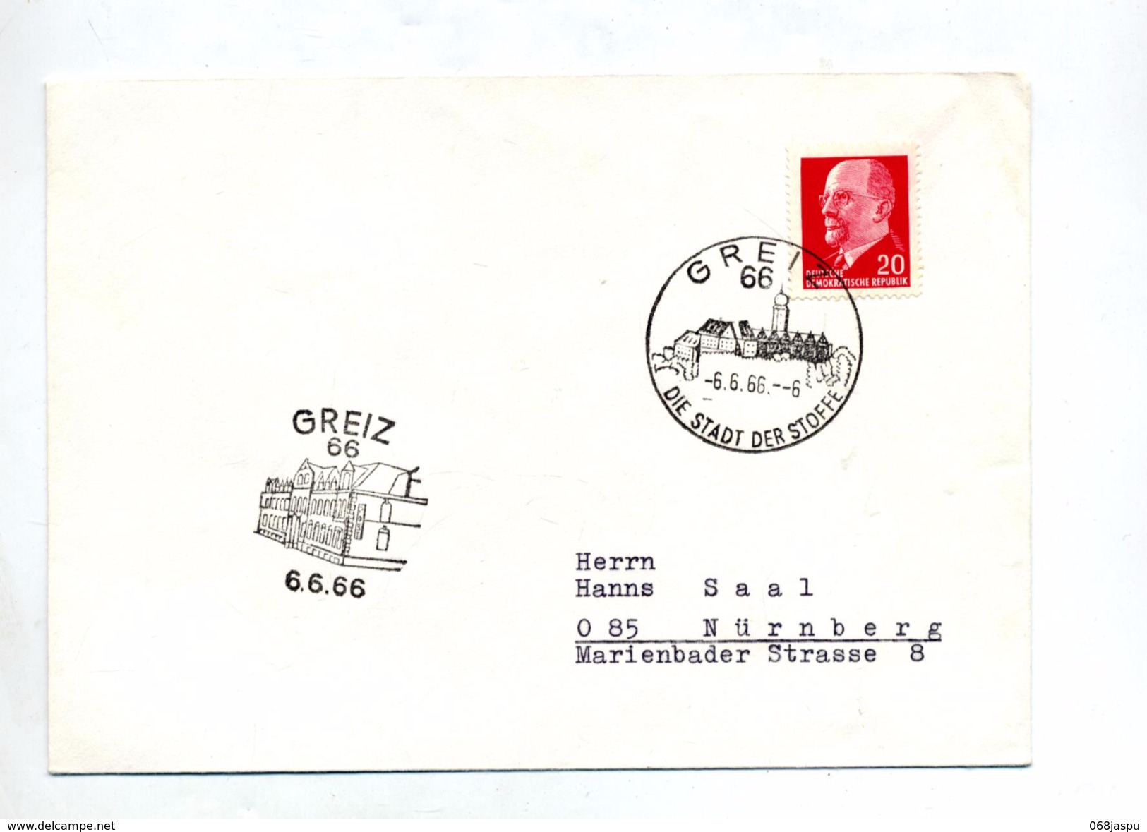 Lettre Cachet Greiz Ville De L'etoffe Curiosté Date  Avec 6 - Briefe U. Dokumente