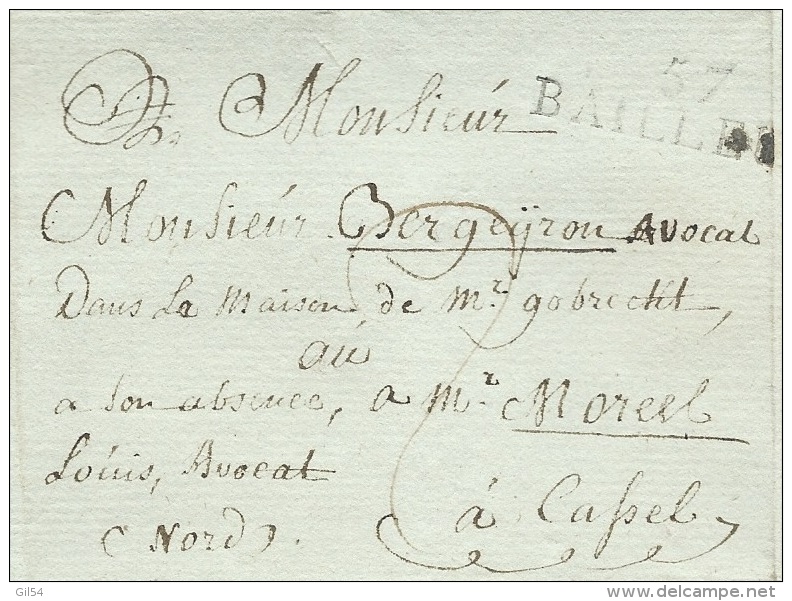 Marque 57 Bailleul Sur Lac Pour Cappel Le 27/03/1812 + Cachet Heraldique Noir - Aoa10202 - 1801-1848: Vorläufer XIX