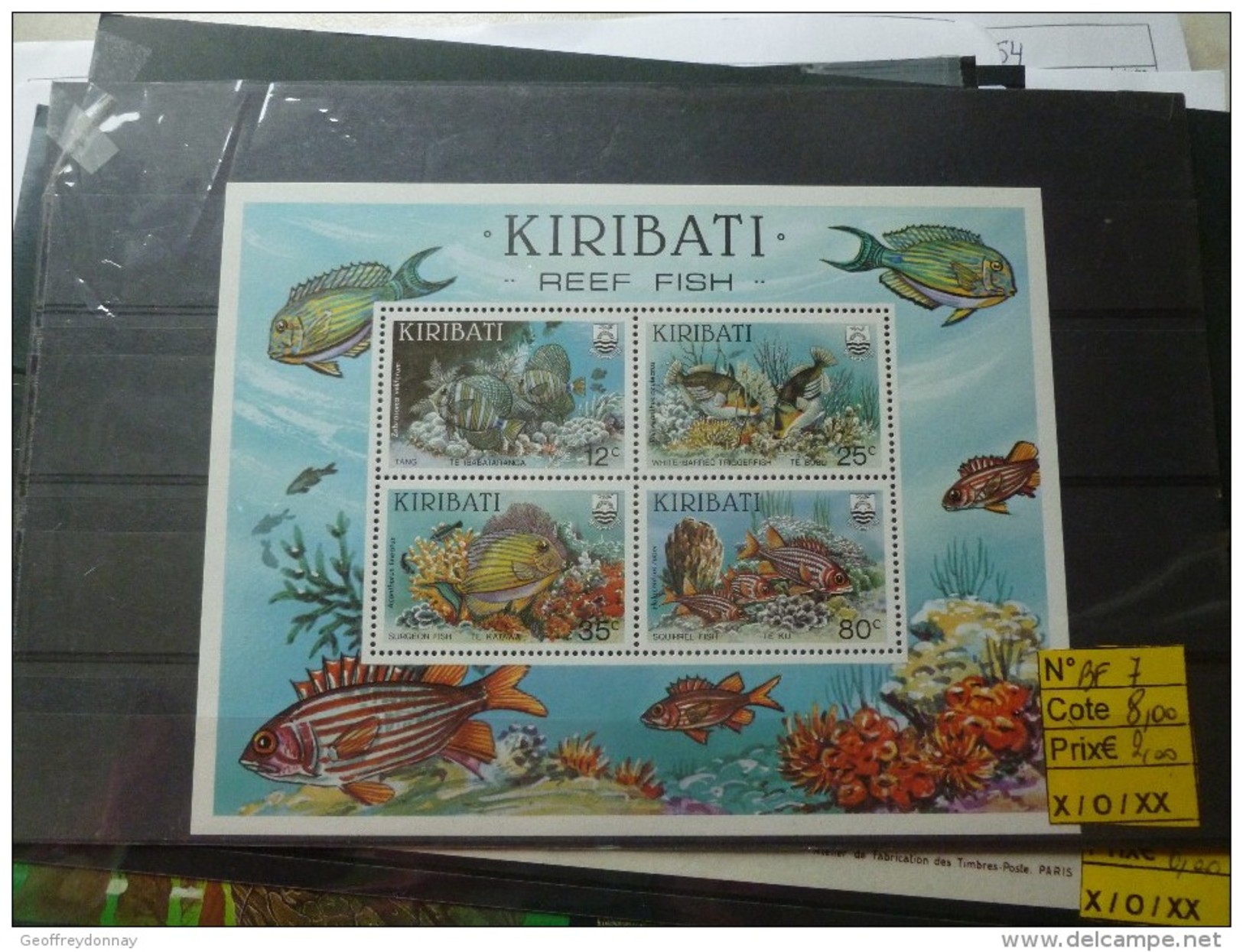 Thematique Poisson Bloc Kiribati En Neuf Bf7 - Morocco (1956-...)