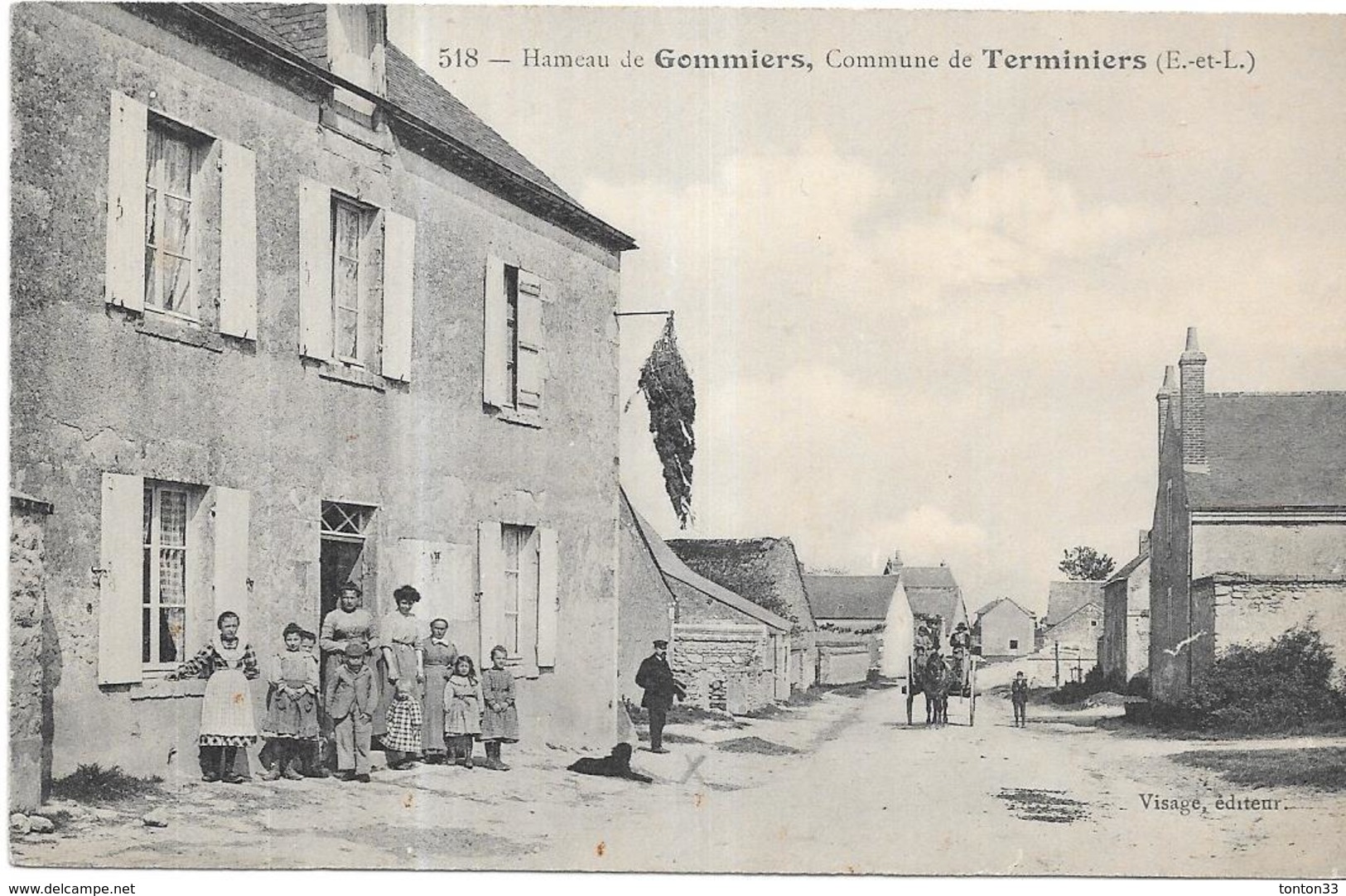 DEPT 28 - Hameau De GOMMIERS Commune De TERMINIERS - Rue Principale - Le M En Noir Est VINET Marchand Tissus - ORL - - Autres & Non Classés