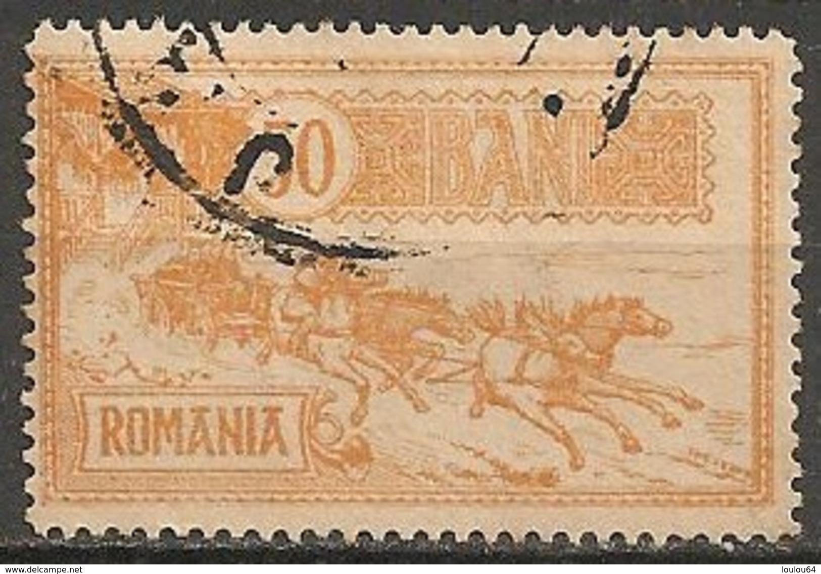 Timbres - Roumanie - 1903 - 50 B. - N° 144 - Ancienne Voiture Postale - - Usati