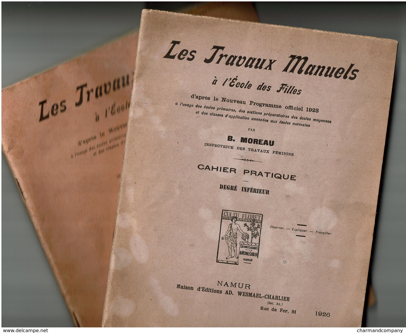 1923 & 1926 2 Cahiers Les Travaux Manuels à L'Ecole Des Filles - Cahier D'école - Couture / Tricot - 6 Scans - Autres & Non Classés