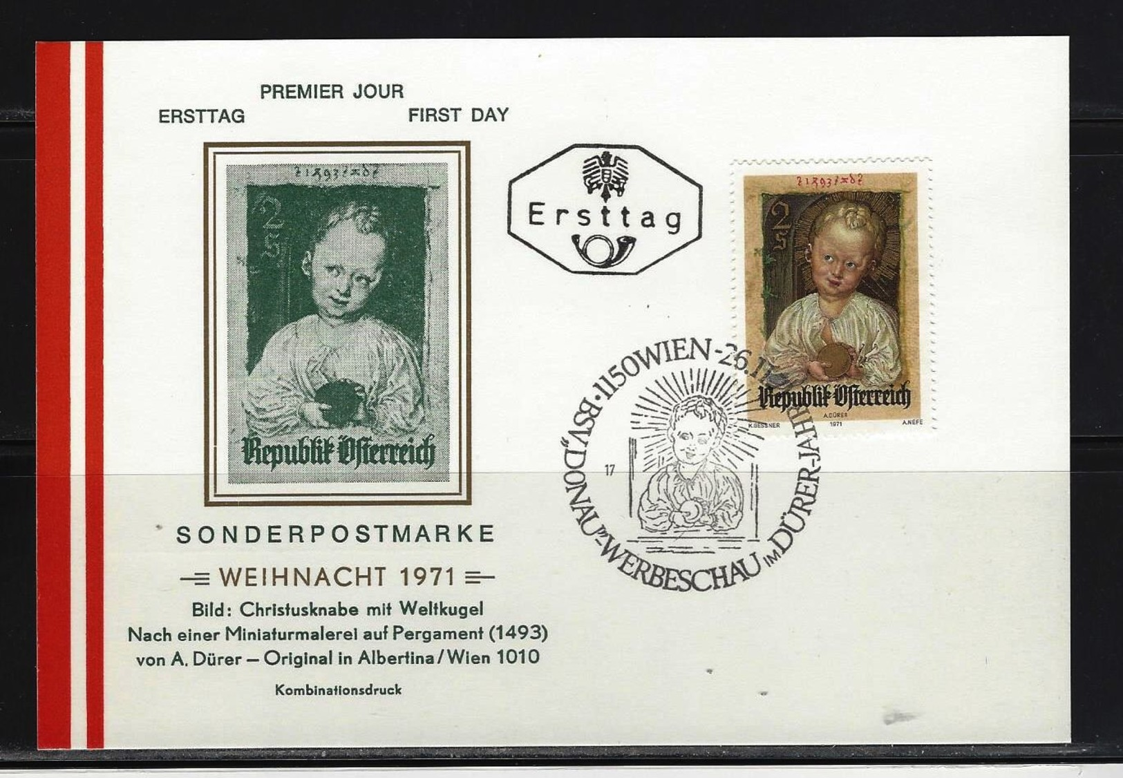 ÖSTERREICH - FDC Mi-Nr. 1379 Weihnachten Stempel Wien - Postkarte (2) - FDC