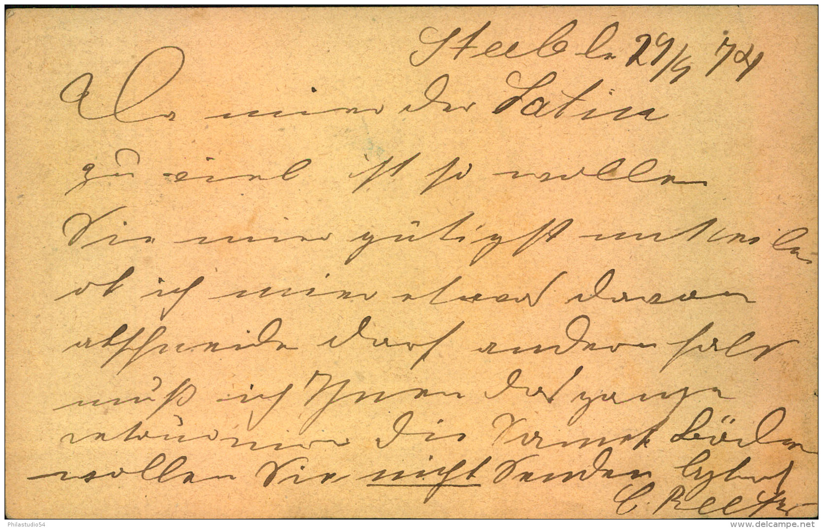 1874, STEELE, 1/2 Groschen Ganzsachenkarte Nach Cöln. - Briefkaarten