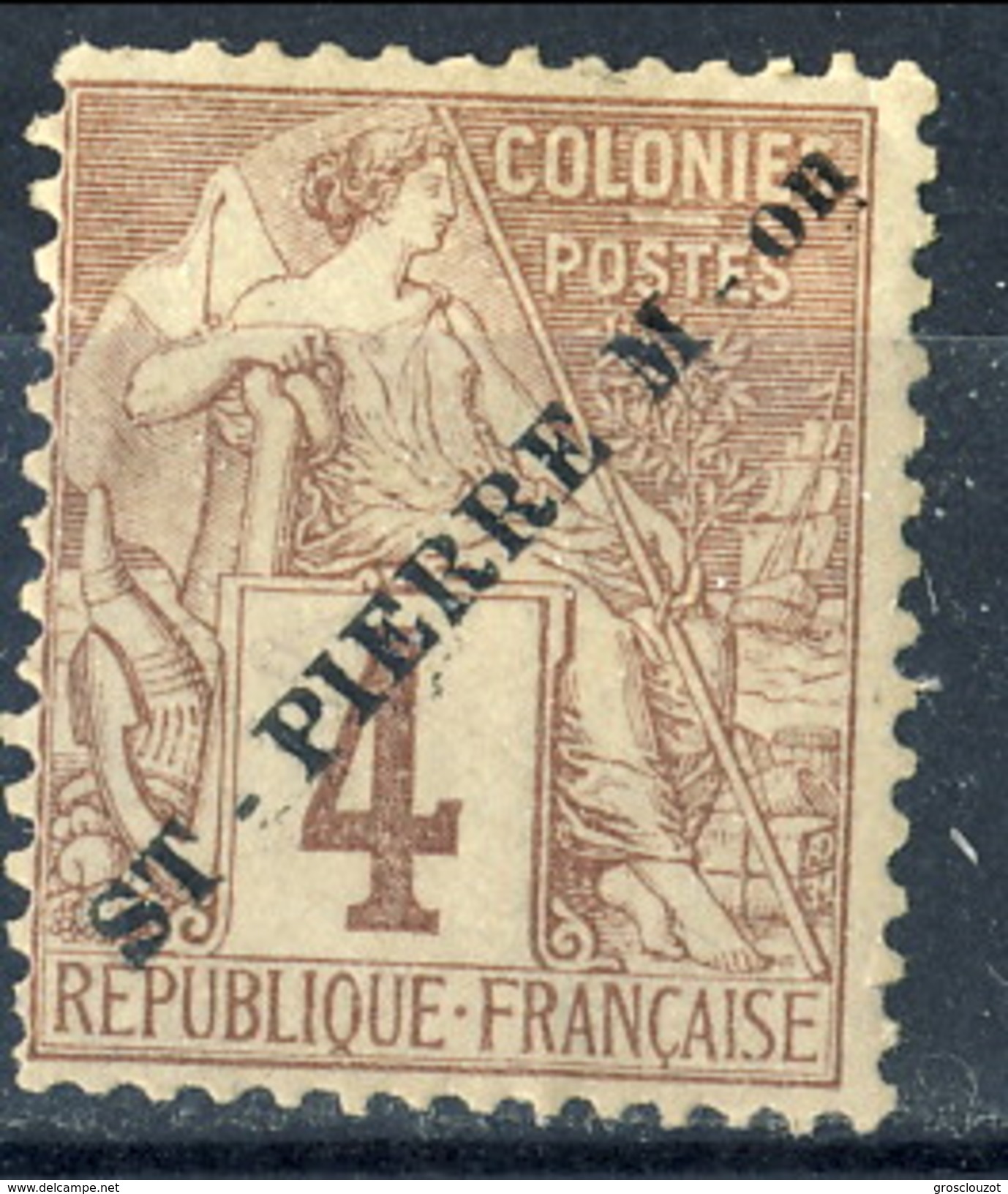 Saint Pierre Et Miquelon 1891 N. 20 C. 4 Lilla-bruno MH Cat. &euro; 20 - Unused Stamps