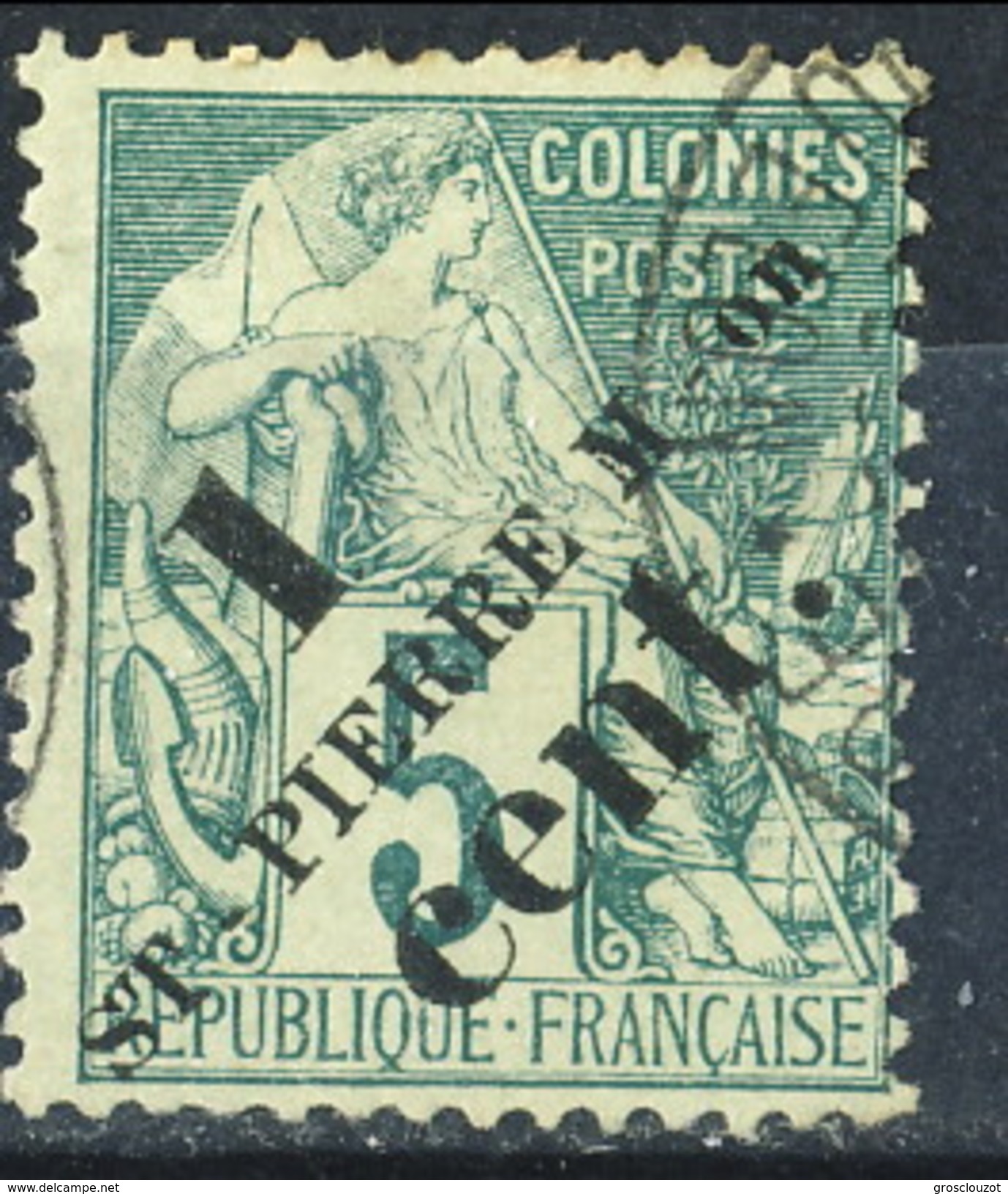 Sain Pierre Et Miquelon 1891-92 N. 35 C. 1 Su C. 5 Usato Cat. &euro; 20 - Usati