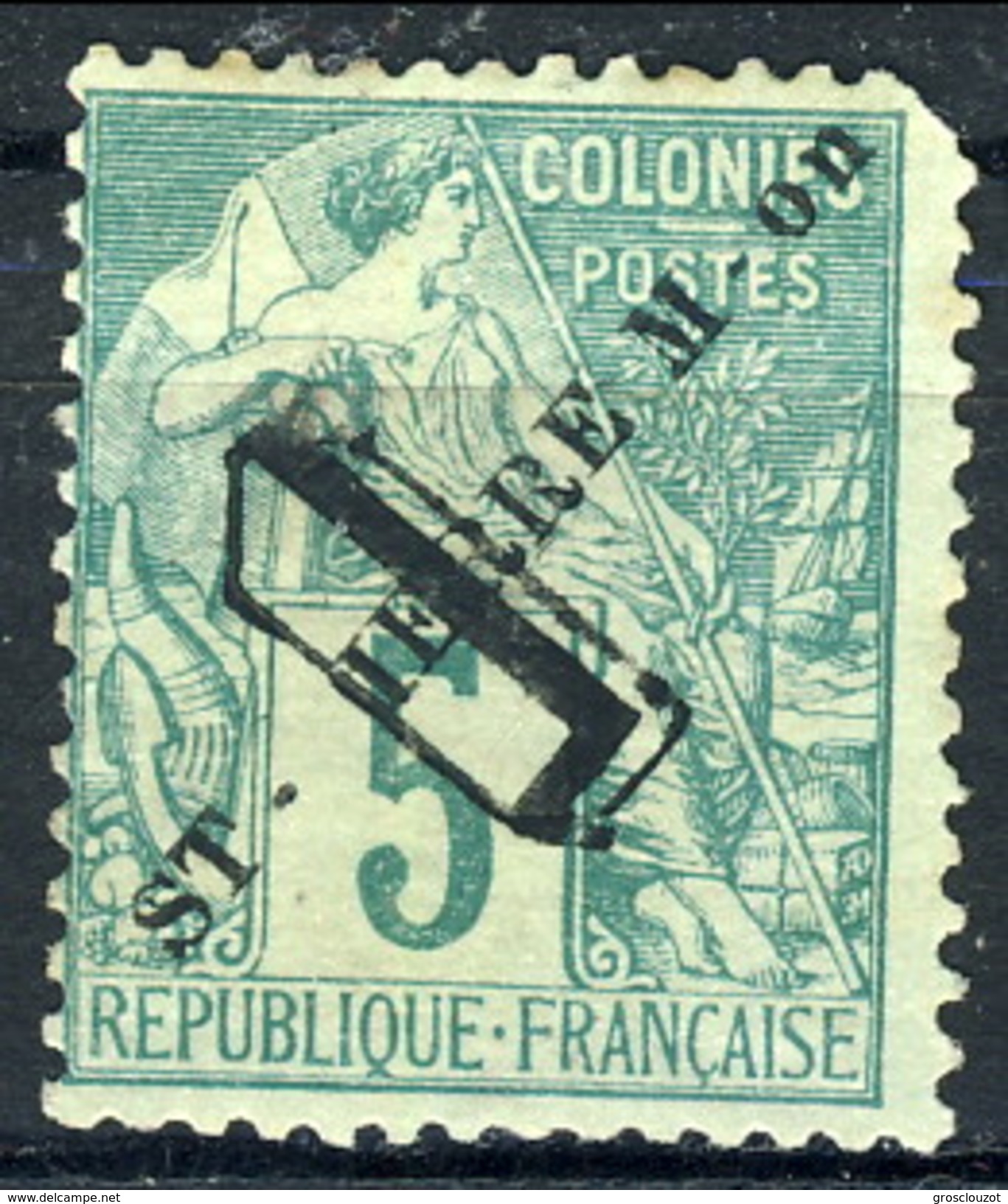 Sain Pierre Et Miquelon 1892 N. 48 C. 1 Su C. 5 Verde MH Cat. &euro; 20 Angolo Corto - Nuovi