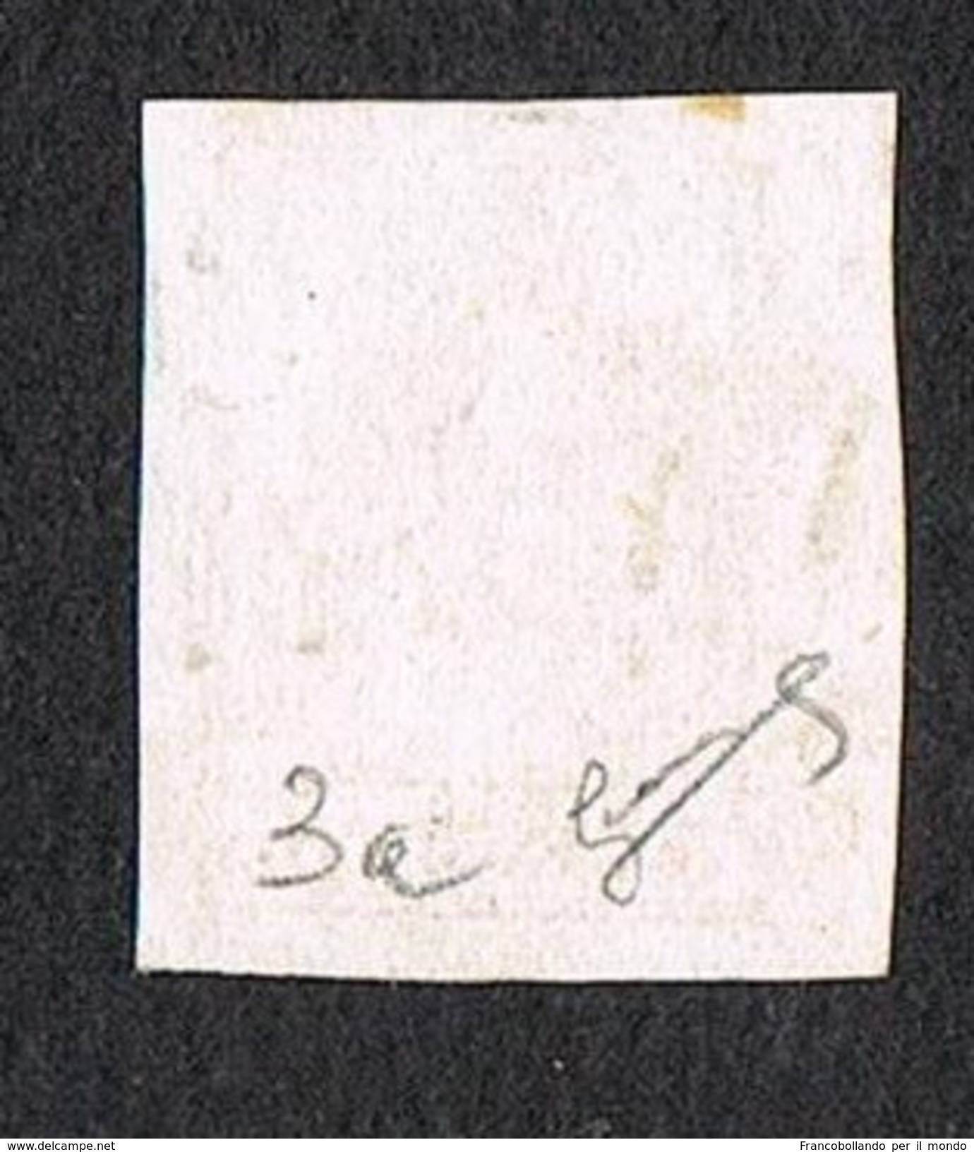 1850-54 - ANTICHI STATI LOMBARDO VENETO  CARTA A MANO FILIGRANA LETTERE SASSONE #3A  SIGNED BIONDI - Lombardo-Veneto