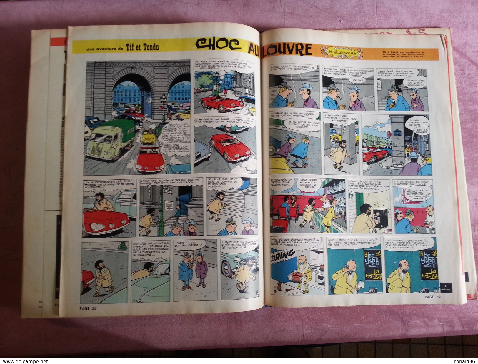 SPIROU Album N° 92 1964 Relié DUPUIS J Dessinateur Voiture Char Amx Dalton Gaston Lagaffe Schtroump Kiwi Avion - Spirou Et Fantasio